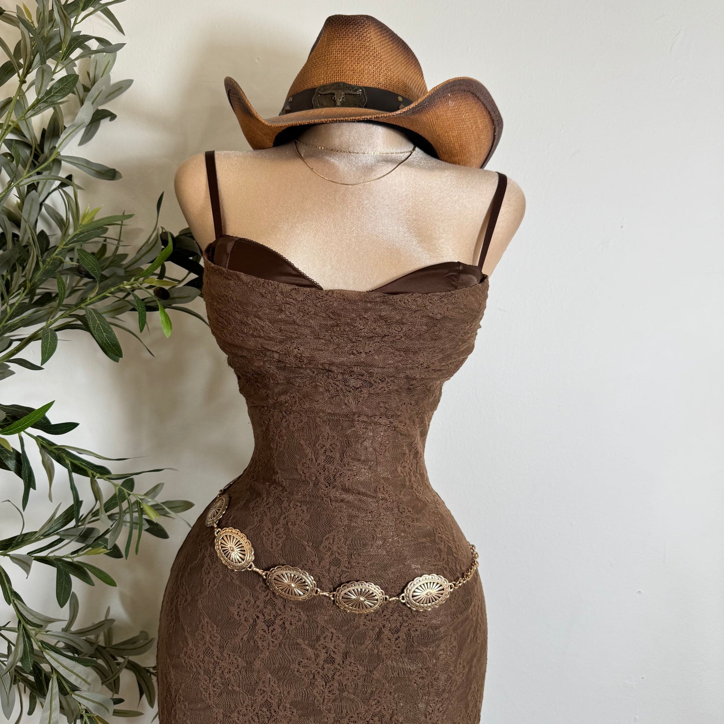 Mismaloya Dress-Lace Brown