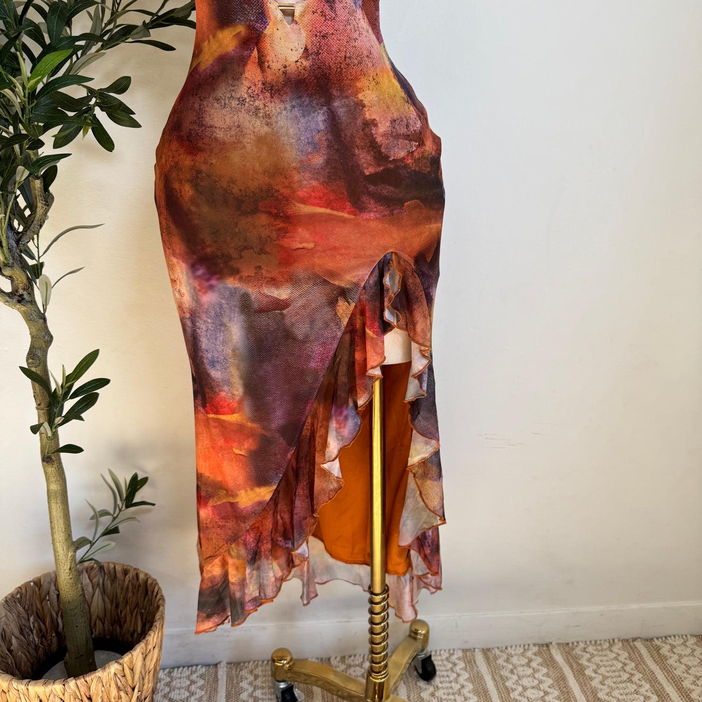 Karol Strapless Dress-Multi Orange