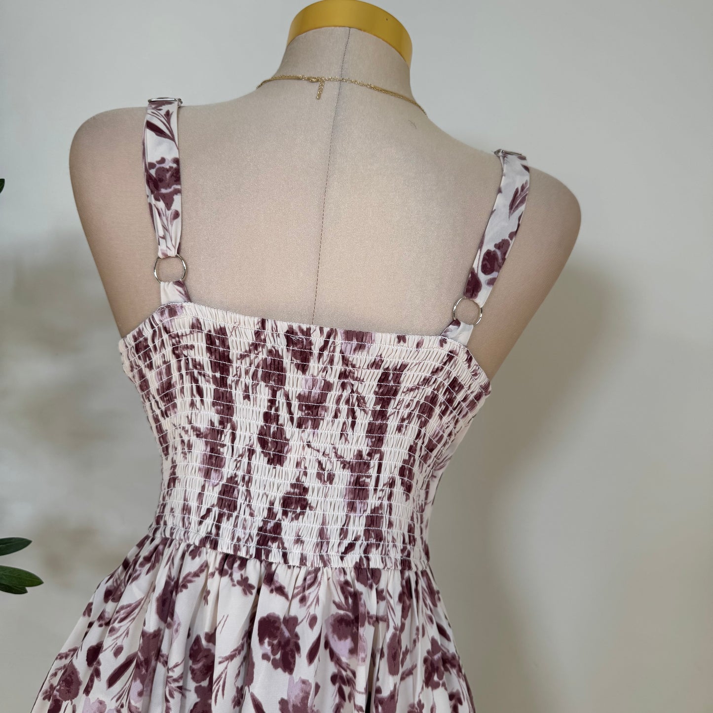 Picnic Corset Midi Dress-Burgundy/Cream