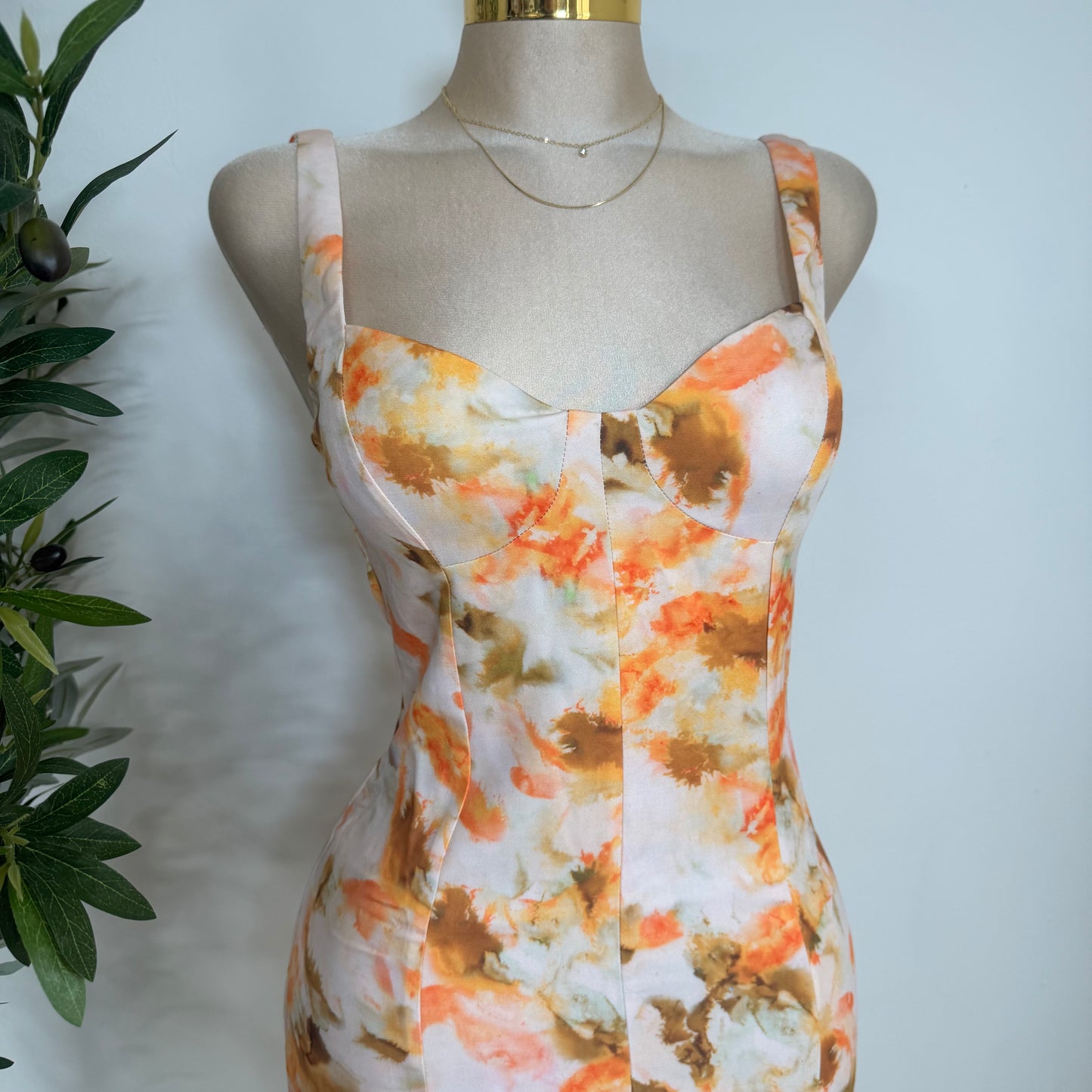 Tropical Dress-Multi Orange