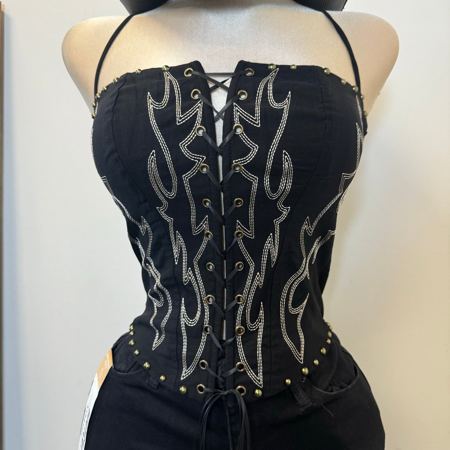 La Yaquesita Corset Top-Black1