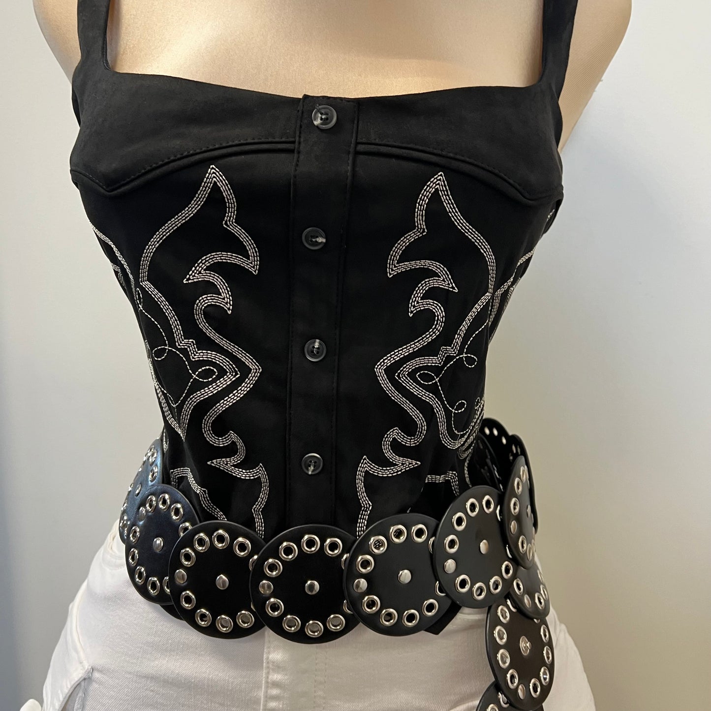 La chona Corset-Black/White