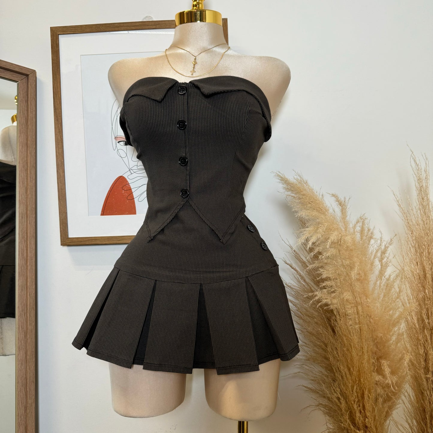 Tu Sin El Skirt Set-Brown