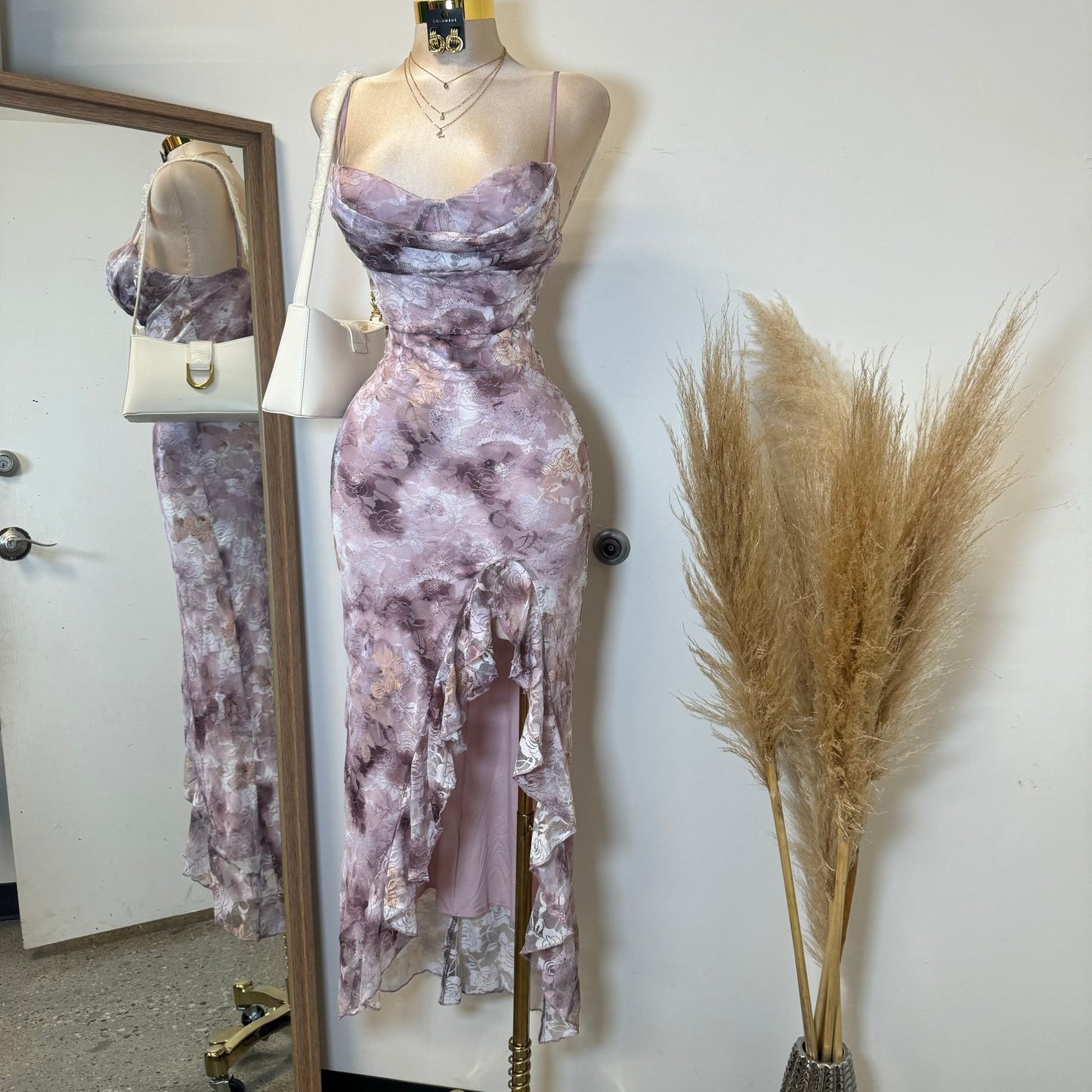 Mismaloya Lace Dress-Multi Pink