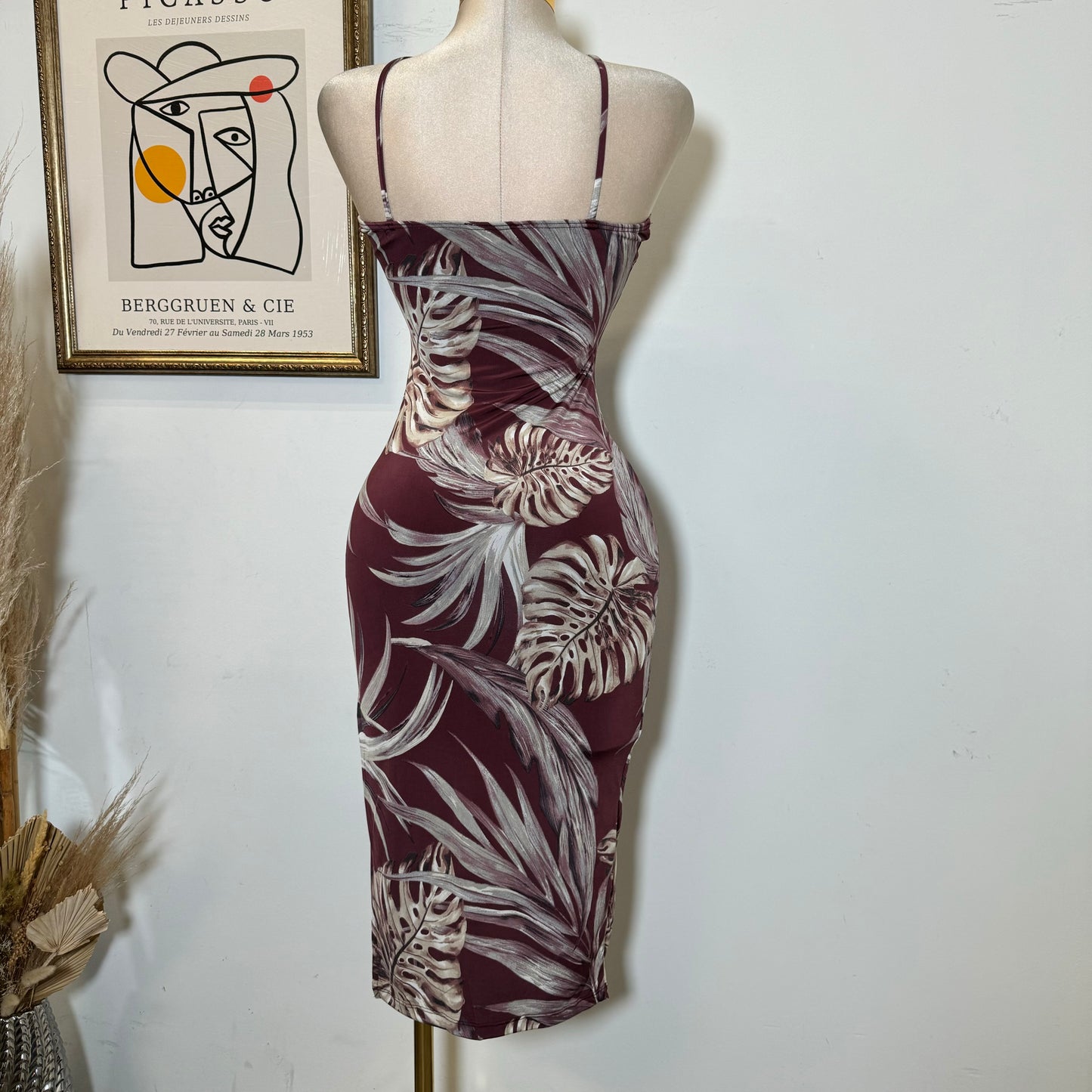 Sira Midi Dress-Rust