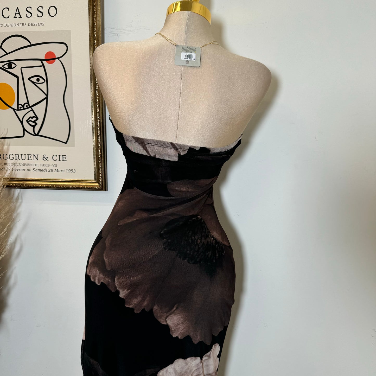 Tube Slit Maxi Dress-Brown