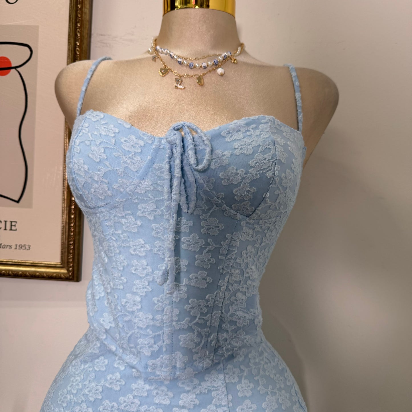 Flower Maxi Skirt Set-Blue