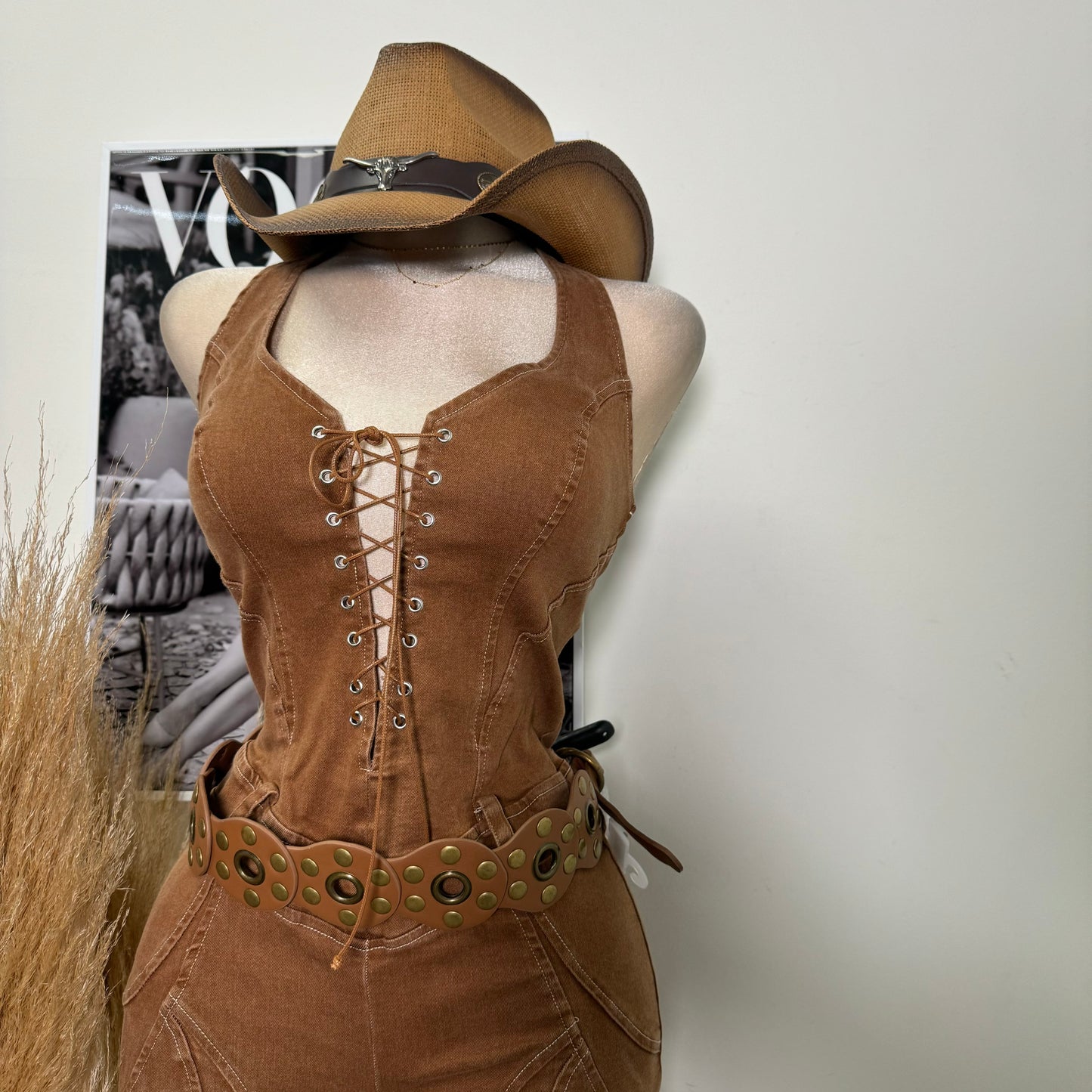 Sexy Jumpsuit-Brown