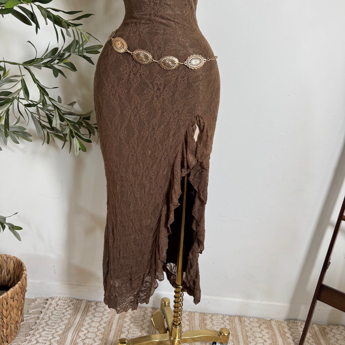 Mismaloya Dress-Lace Brown