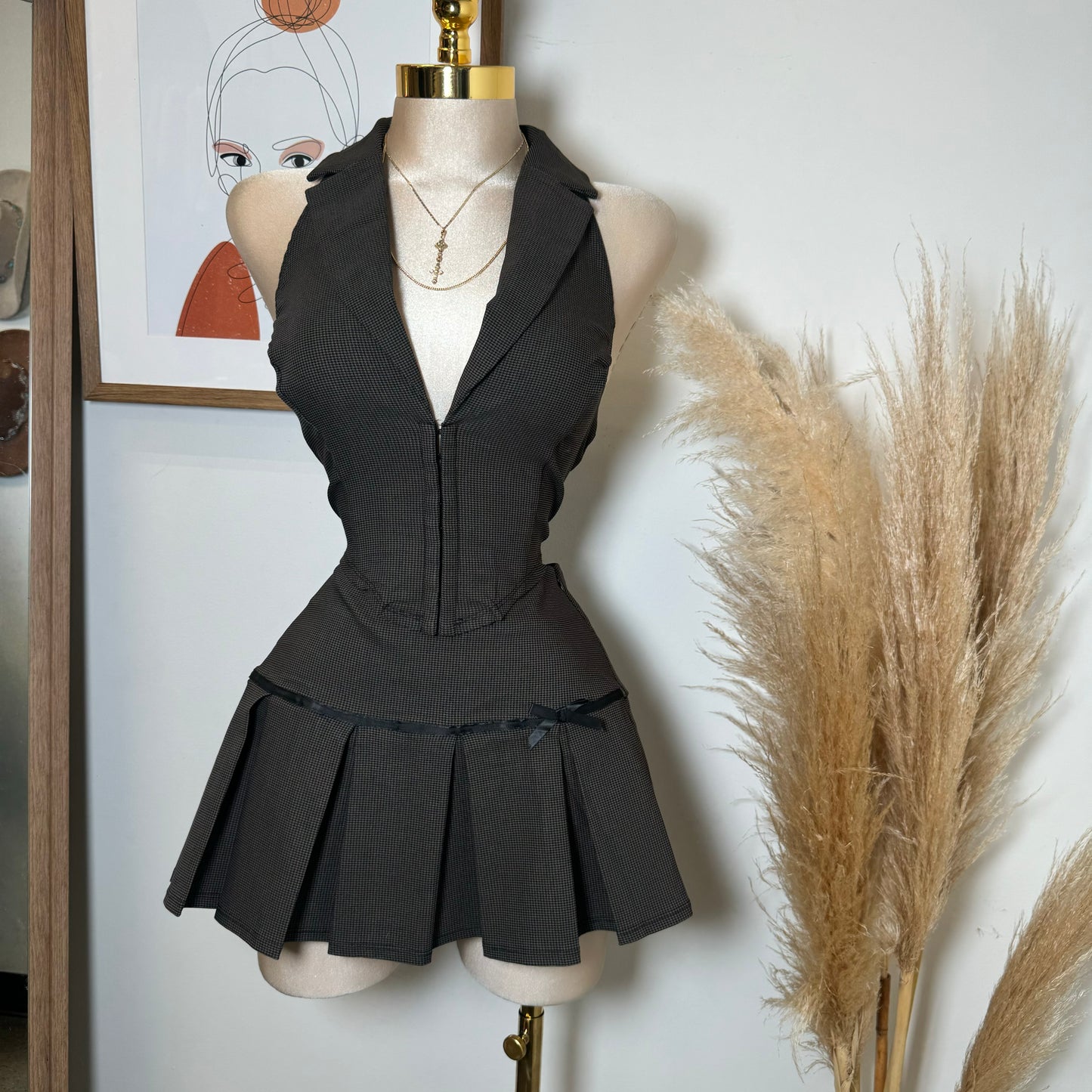 Revolu Skirt Set-Brown