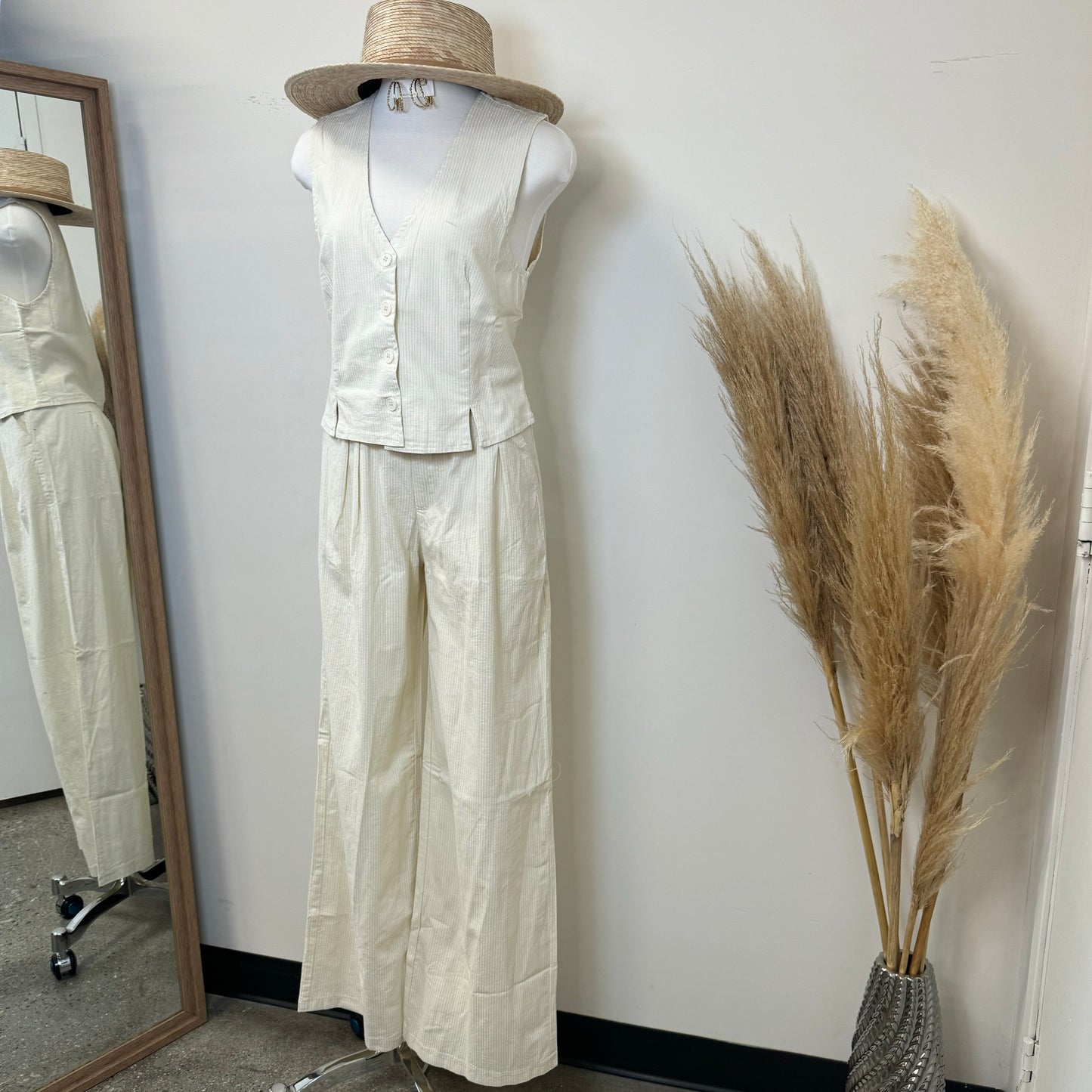 Anggy Two Piece Set-Beige