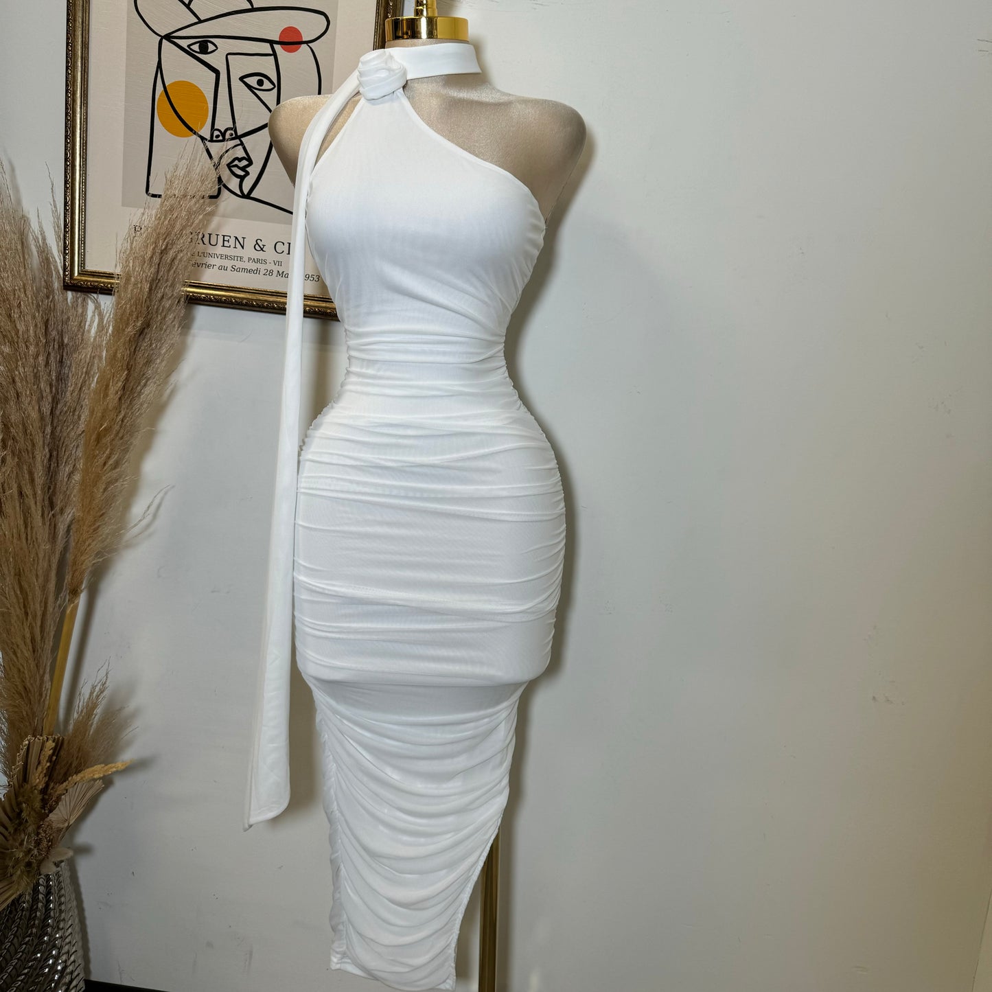 Evonne Rose Dress-White