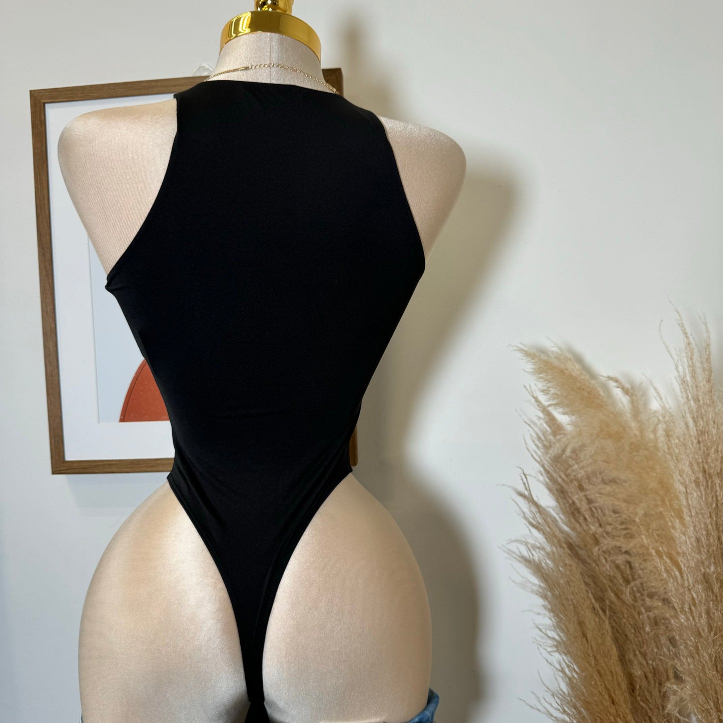 Contour Double Layered 90s Bodysuit-Black