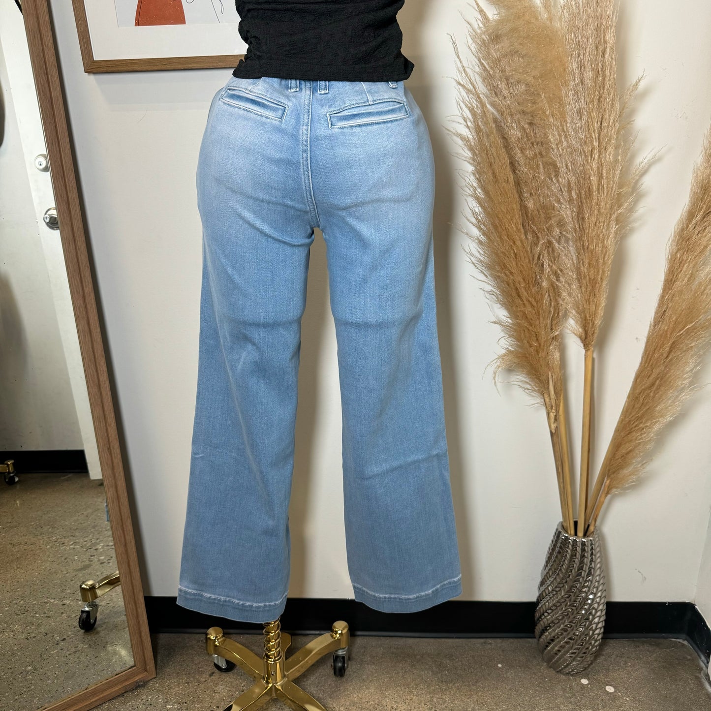 V2629L Wide Leg Pants-blue