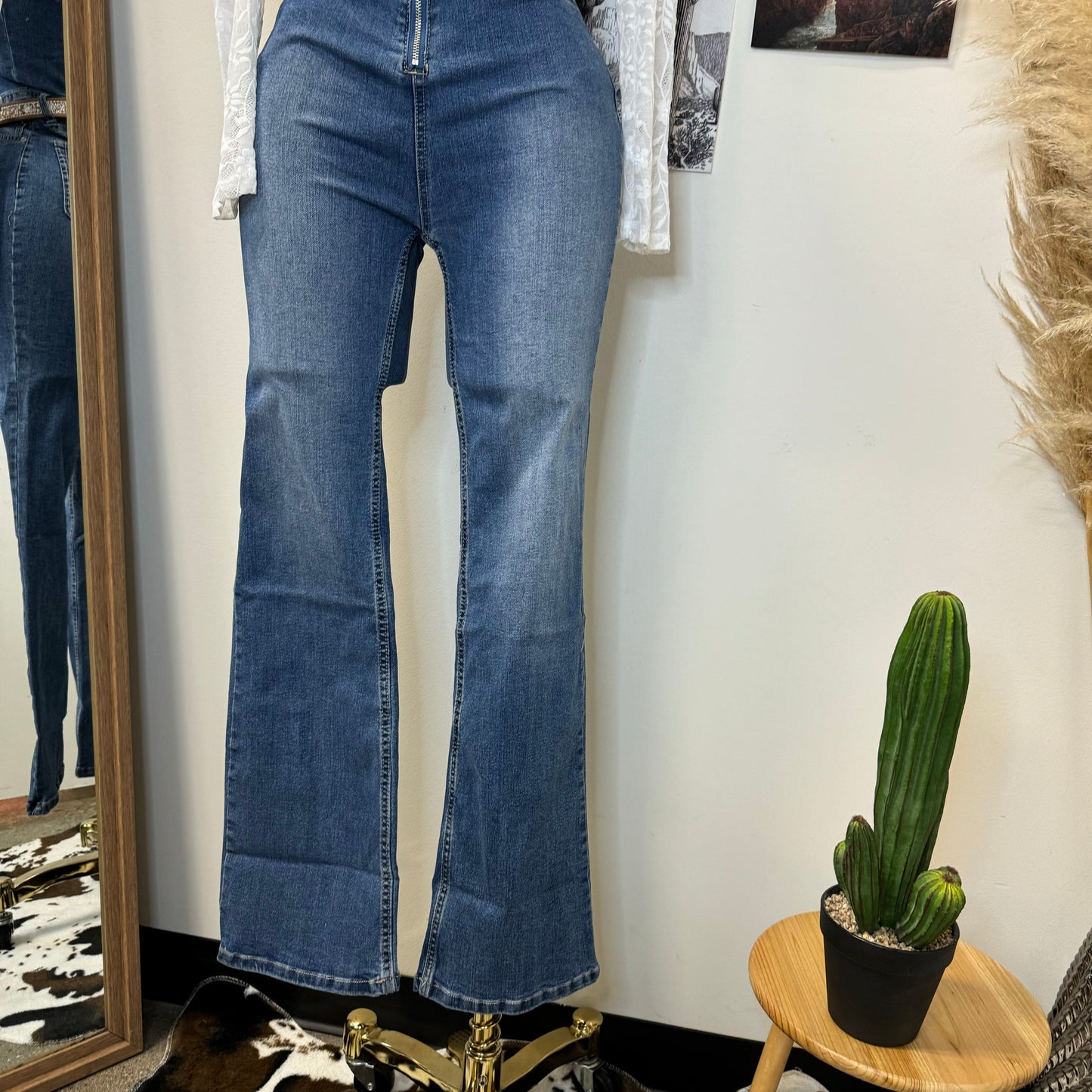 Rodeo Strapless Denim Jumpsuit-Blue