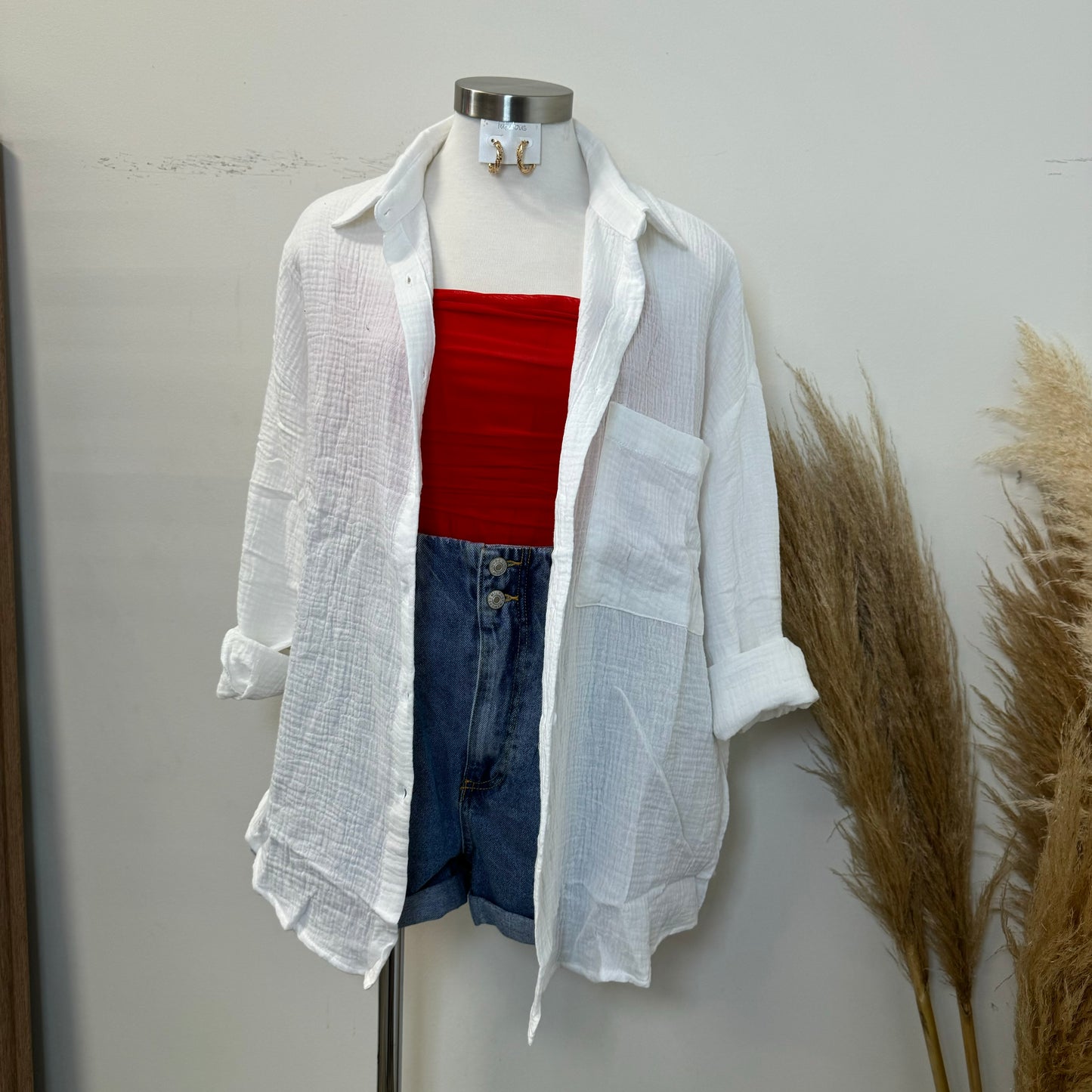 Aleyna Button Down Shirt-White
