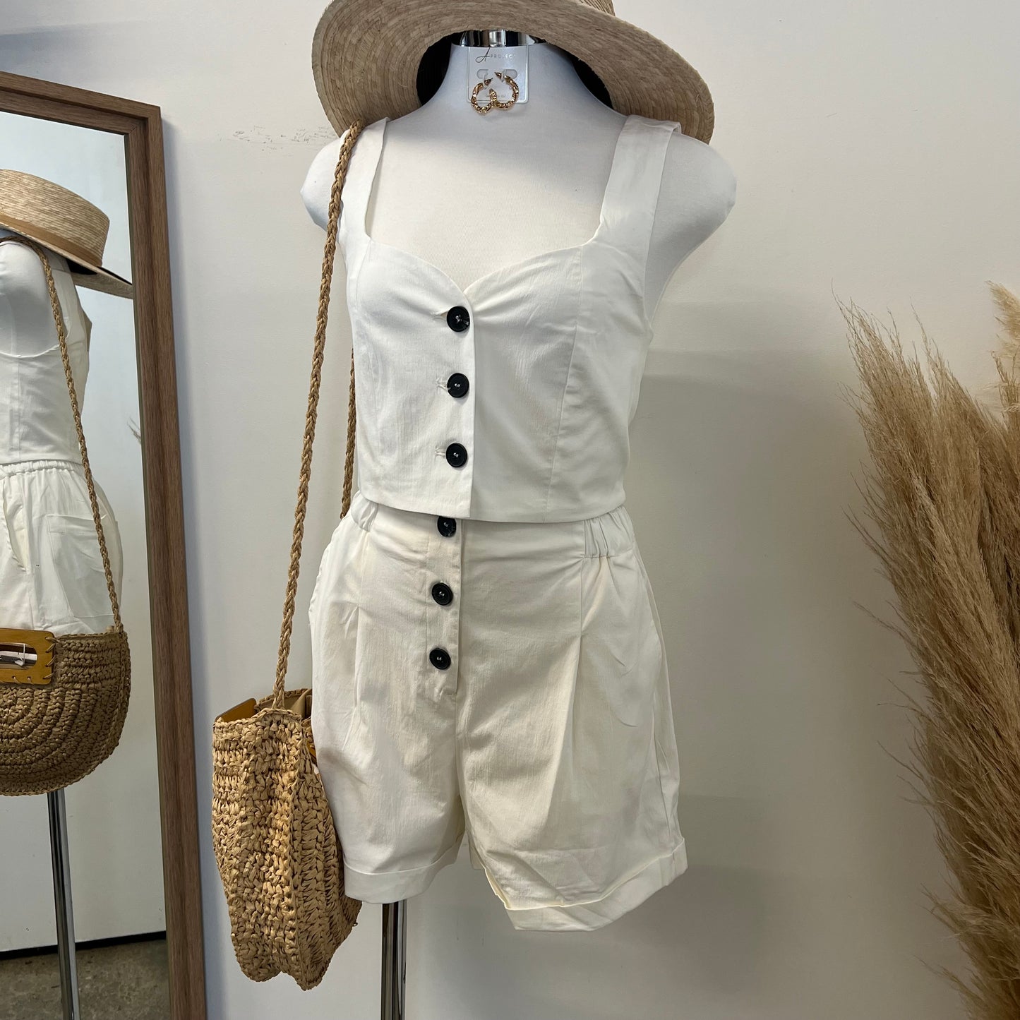 Aurora Linen Set-White