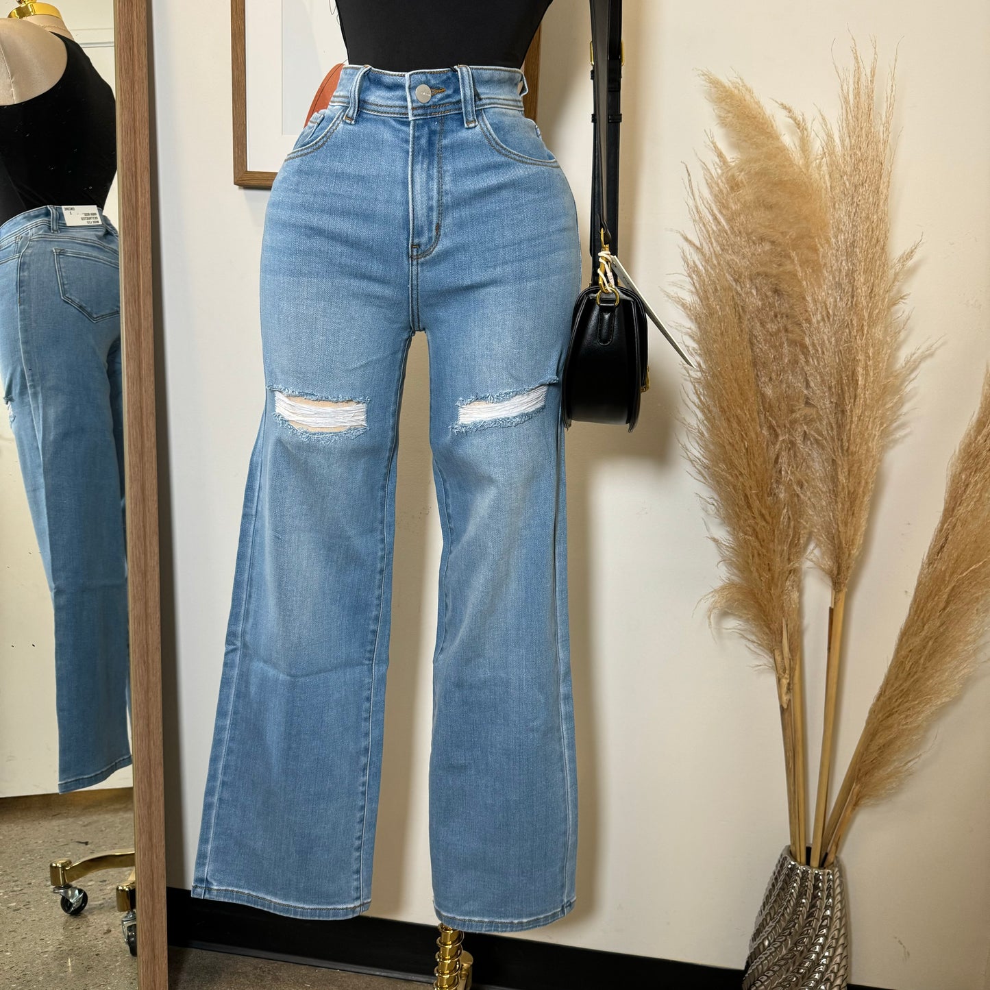 V2632M High Tight Cut Wide Leg-Blue