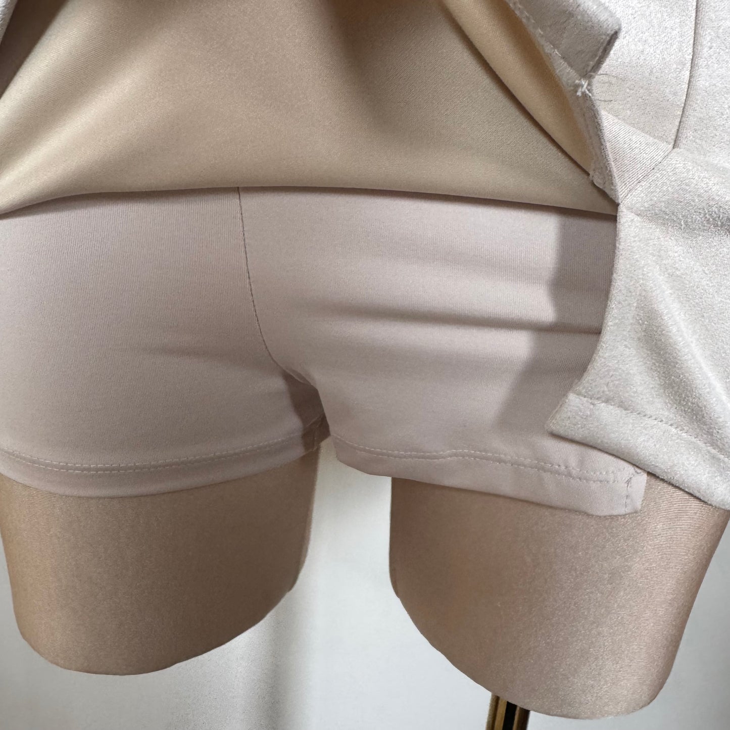 Suede Mini Skirt with shorts underneath -Cream