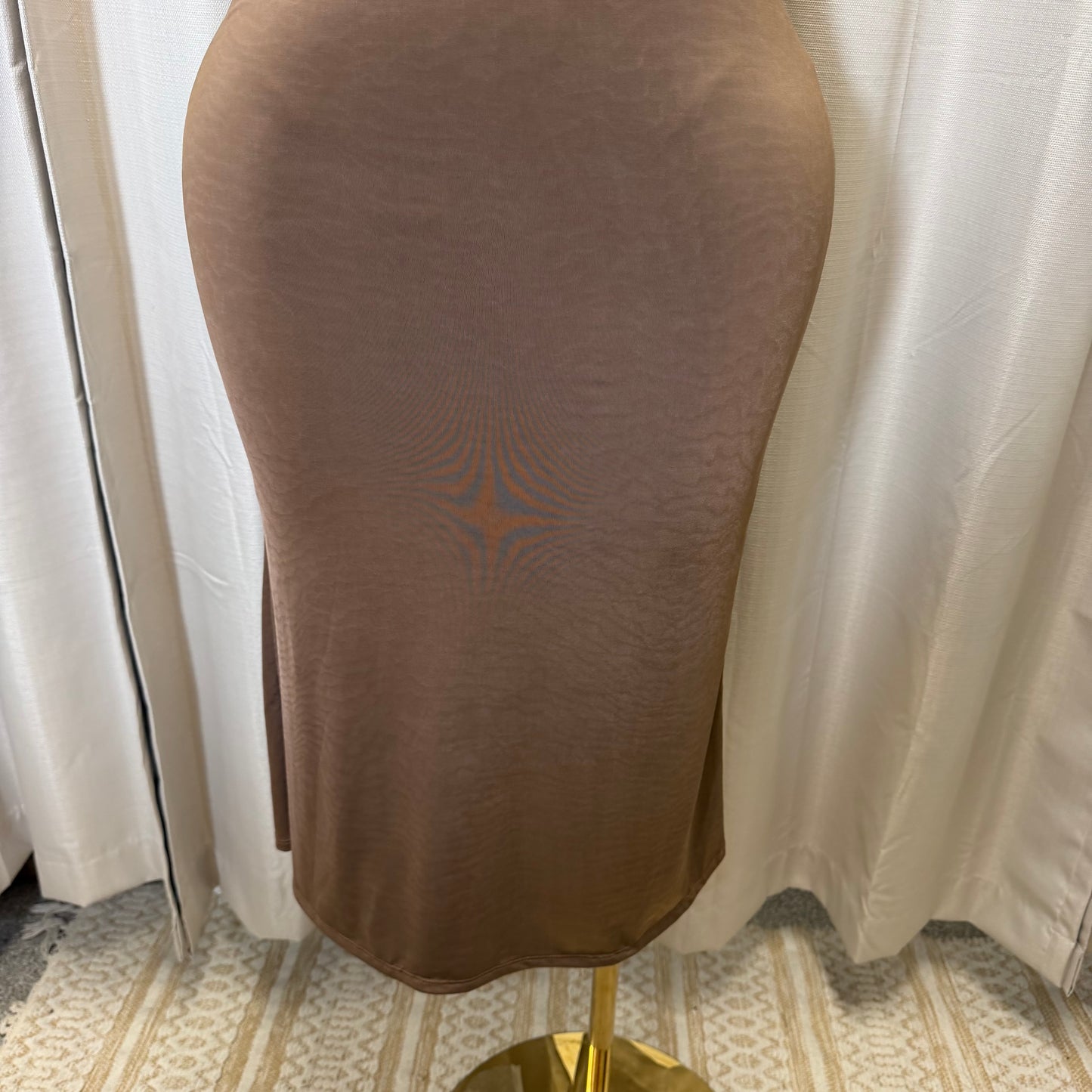 PL-Halter Midi Dress-Brown