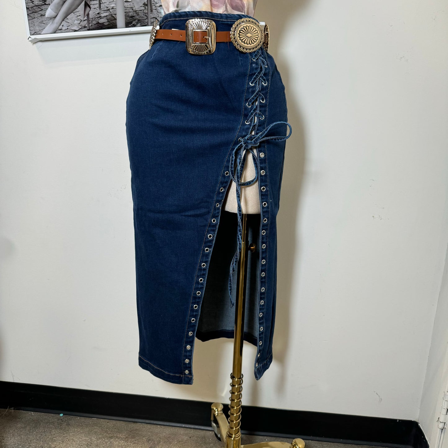 Long Denim High Waisted-Blue