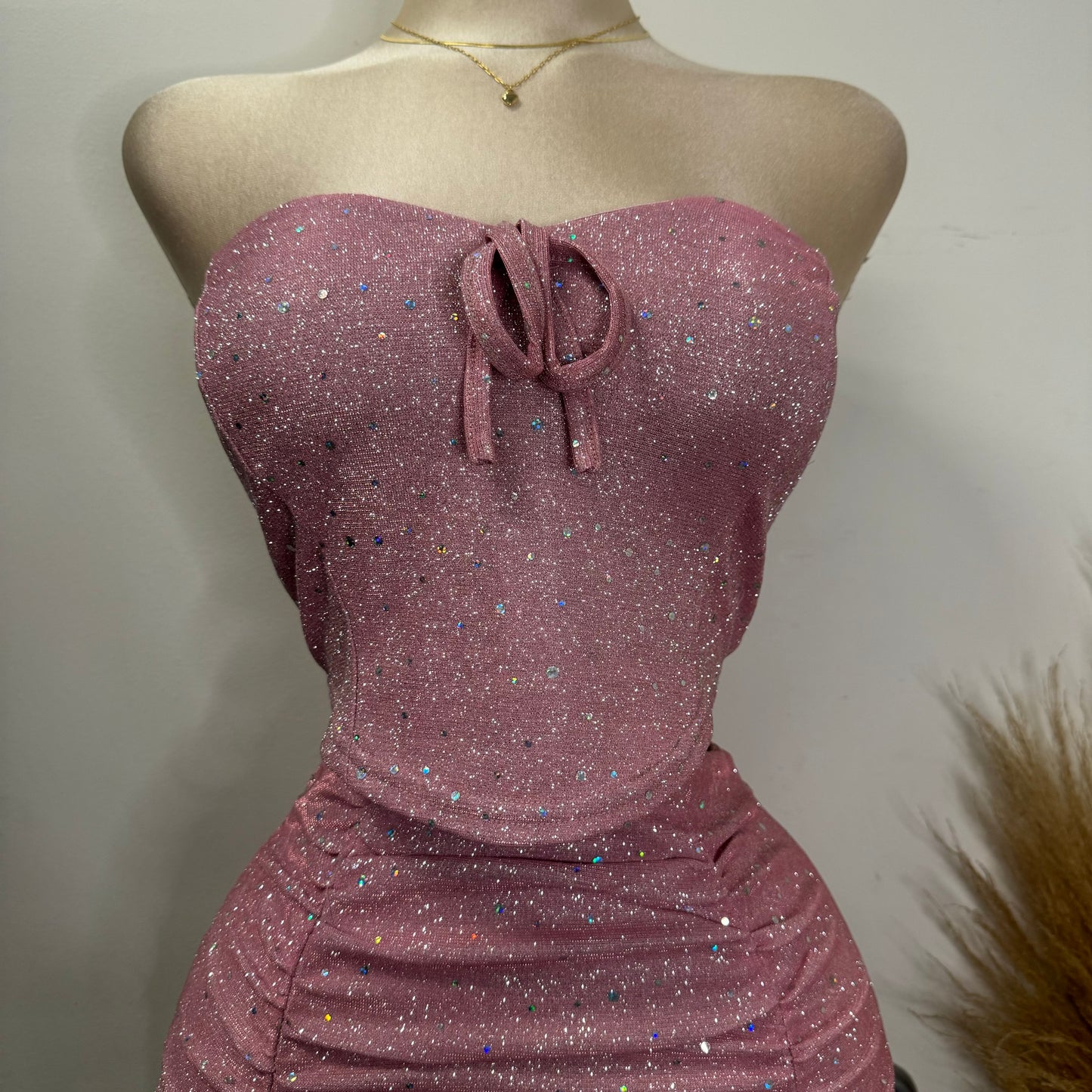Glitter Skirt Set-Pink