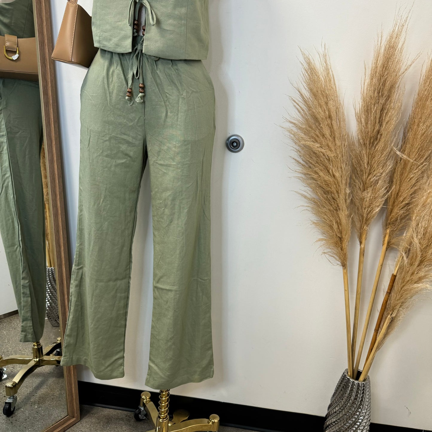 Knot Pant Set-Sage Green