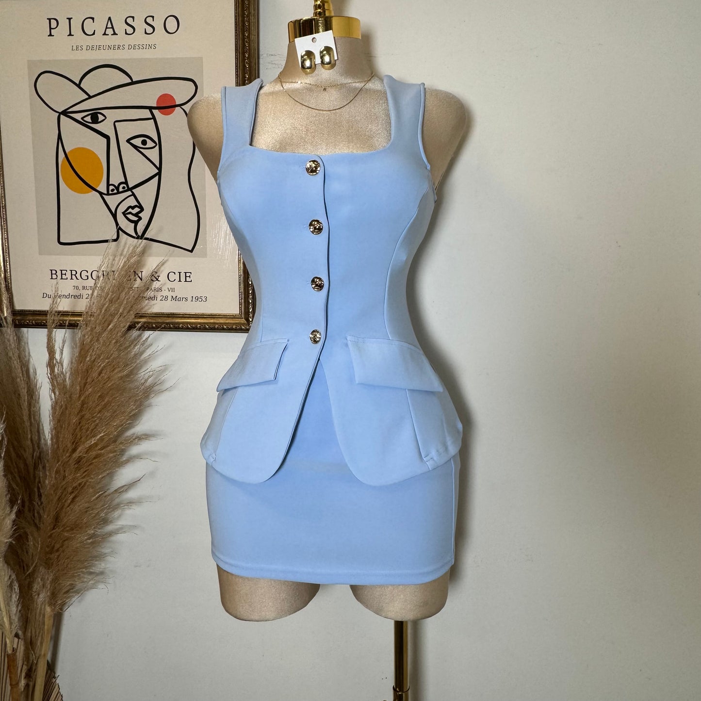 Classy Two Piece Set-Baby Blue