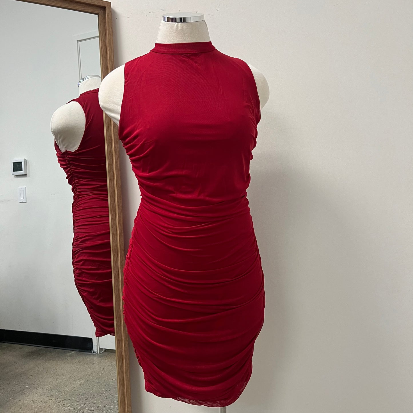 Rianelly Mesh Dress PL-Red