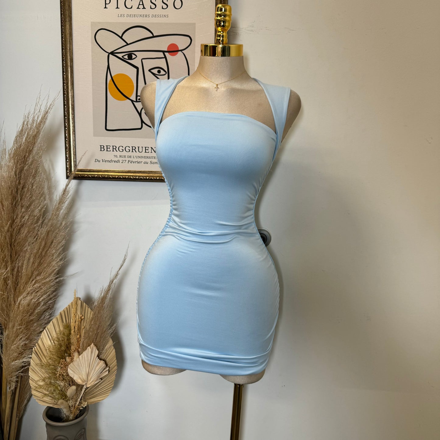Cindi Double Layered Dress-Blue