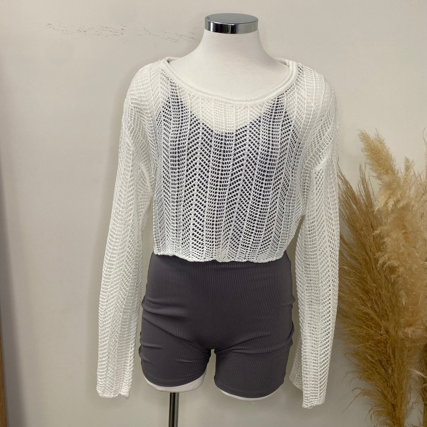 Lizath Crop Top-White