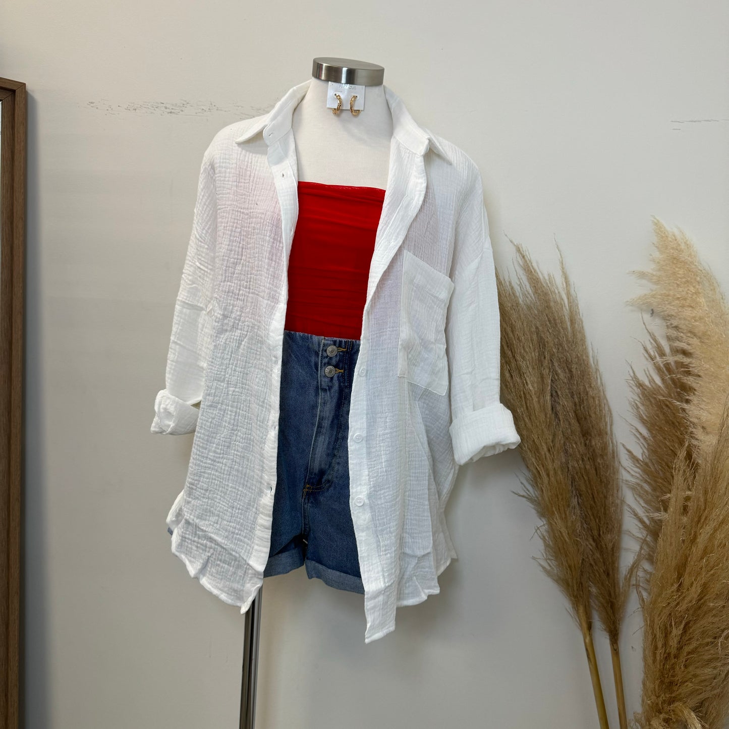 Aleyna Button Down Shirt-White