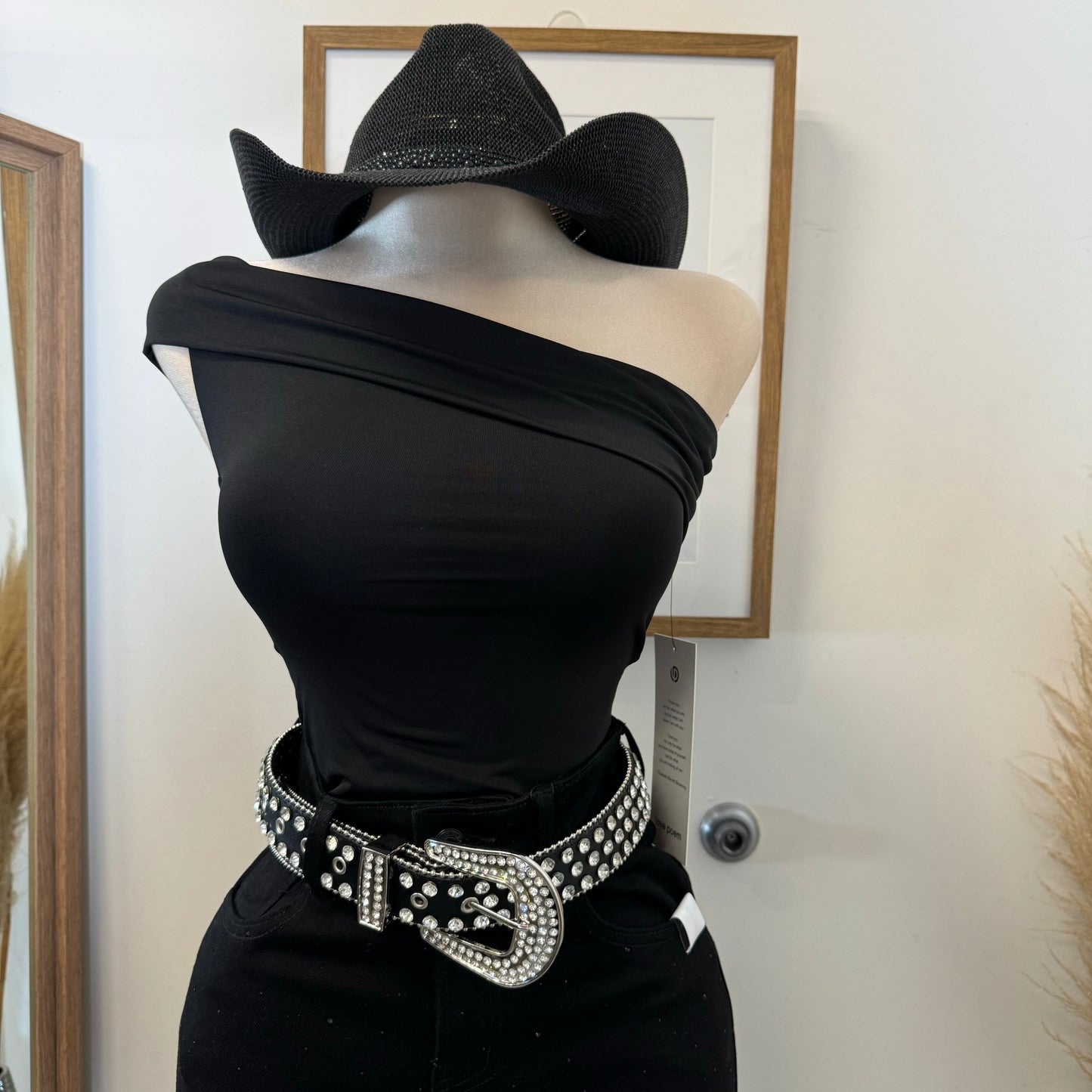 Ravish Double Layered off the Shoulder Top-Black