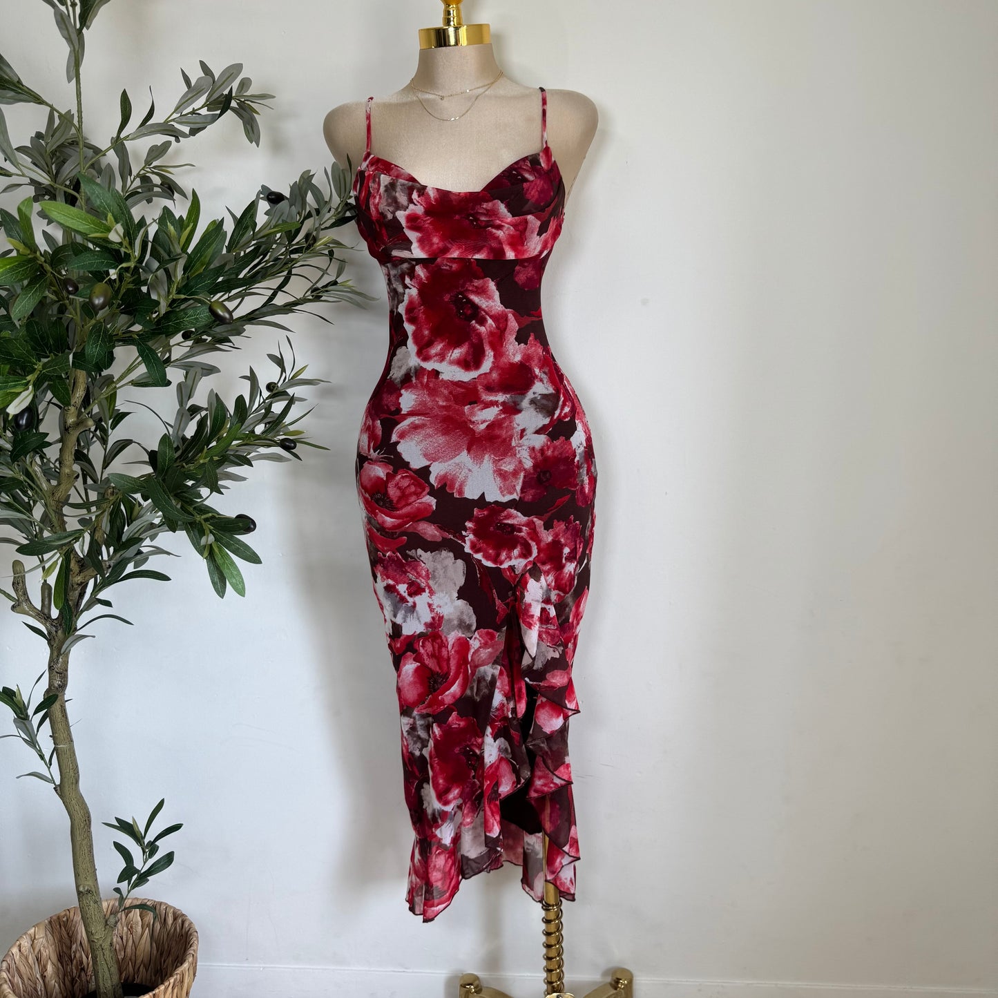 Karil Mesh Dress-Flower Print