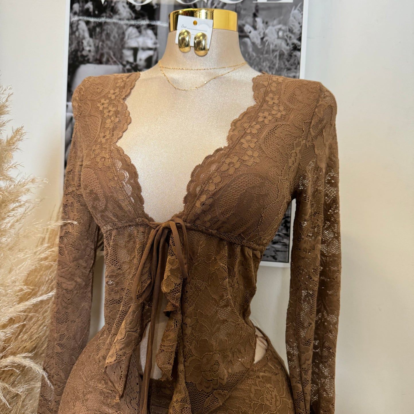 Sexy Lace Skirt-Brown
