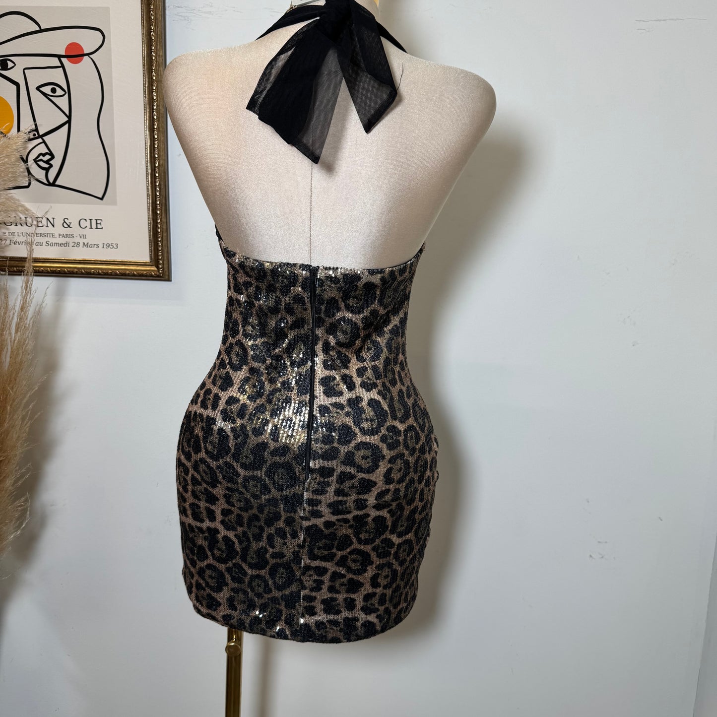 Leopard Sequin Dress-Leopard