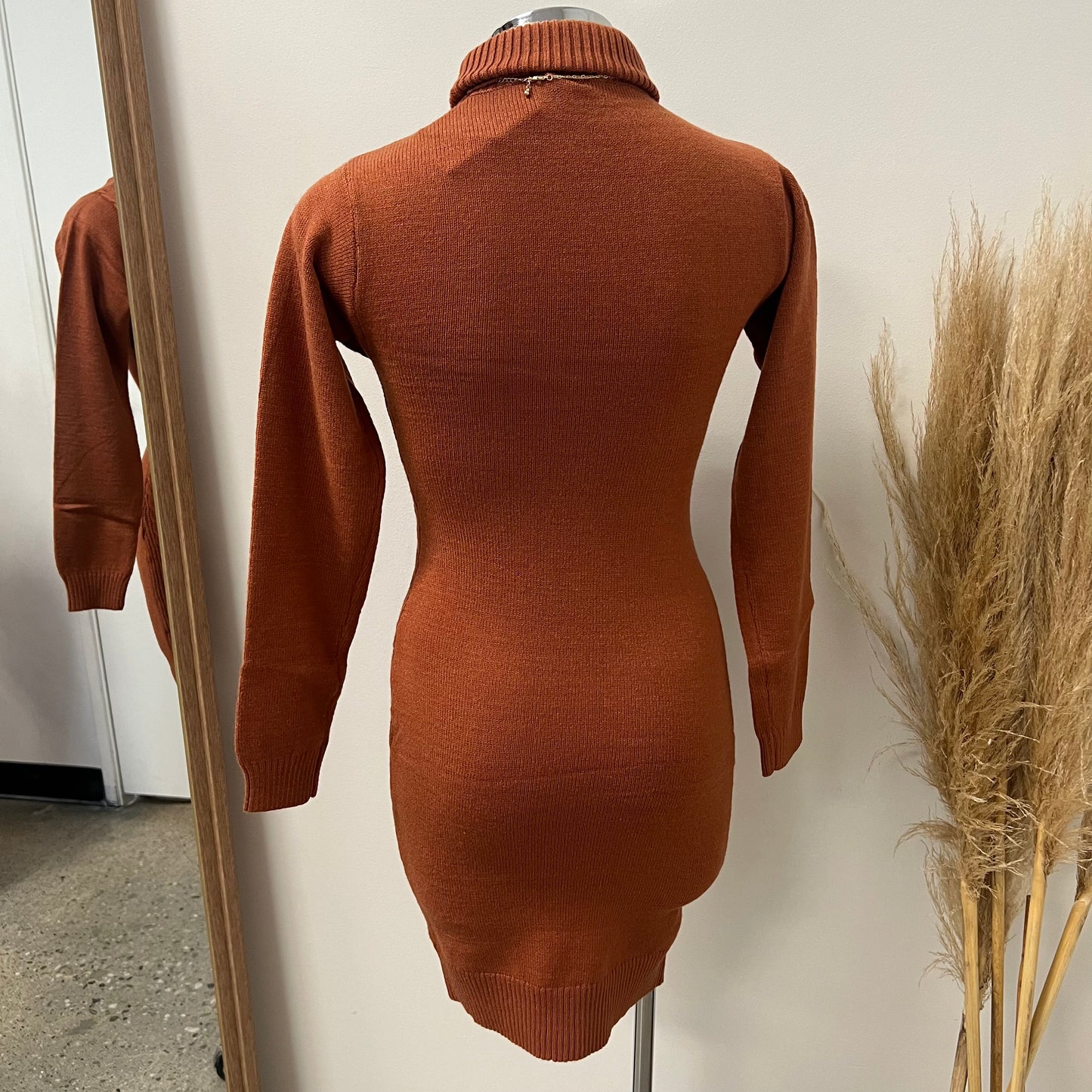 Dania Sweater Dress-Rust