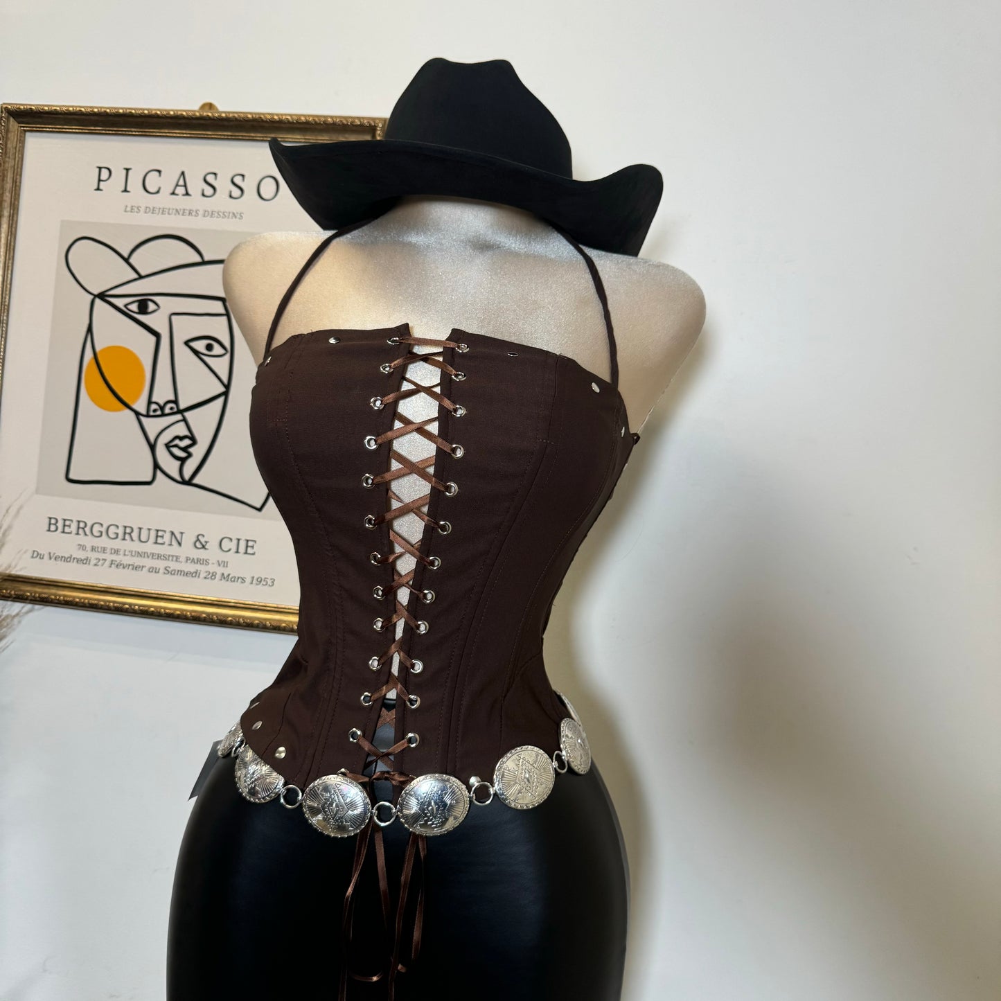 La Yaquesita Corset Top-Brown