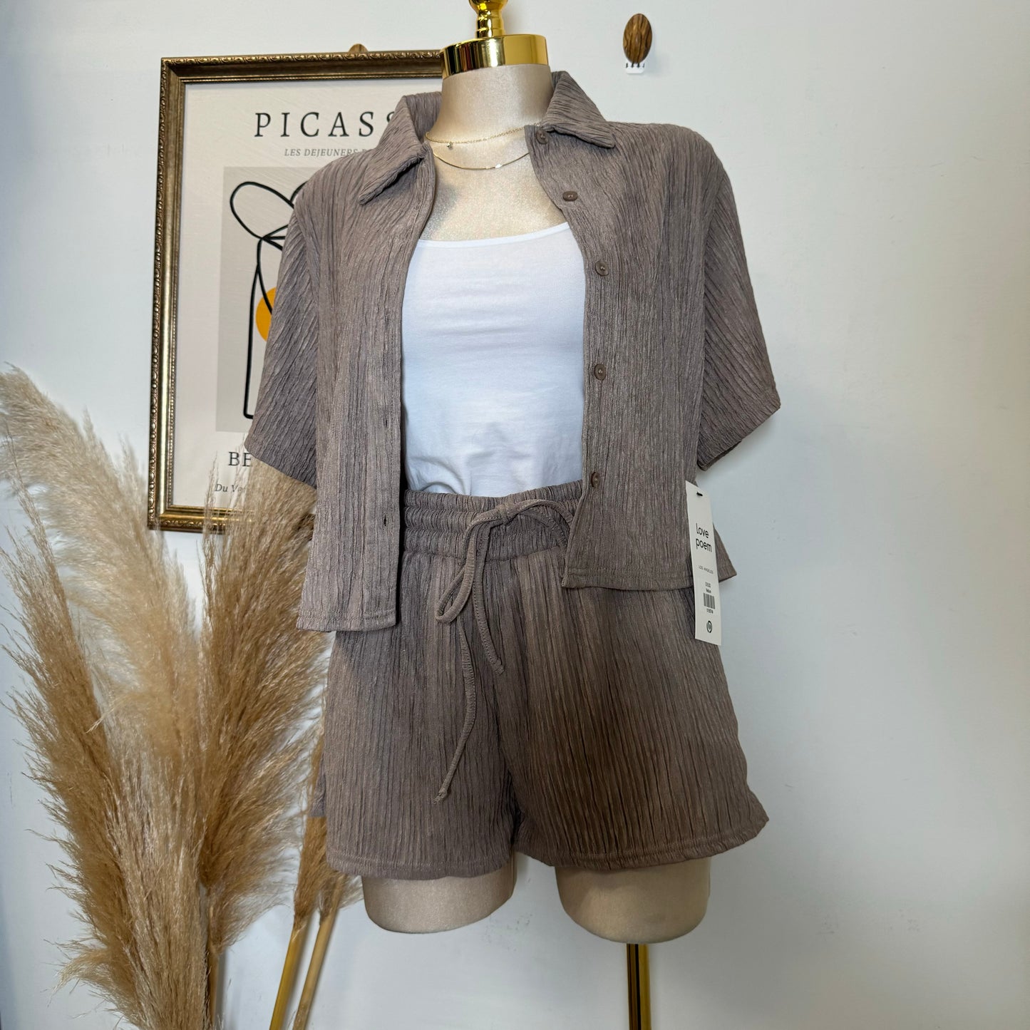 Loxi Short Set-Taupe