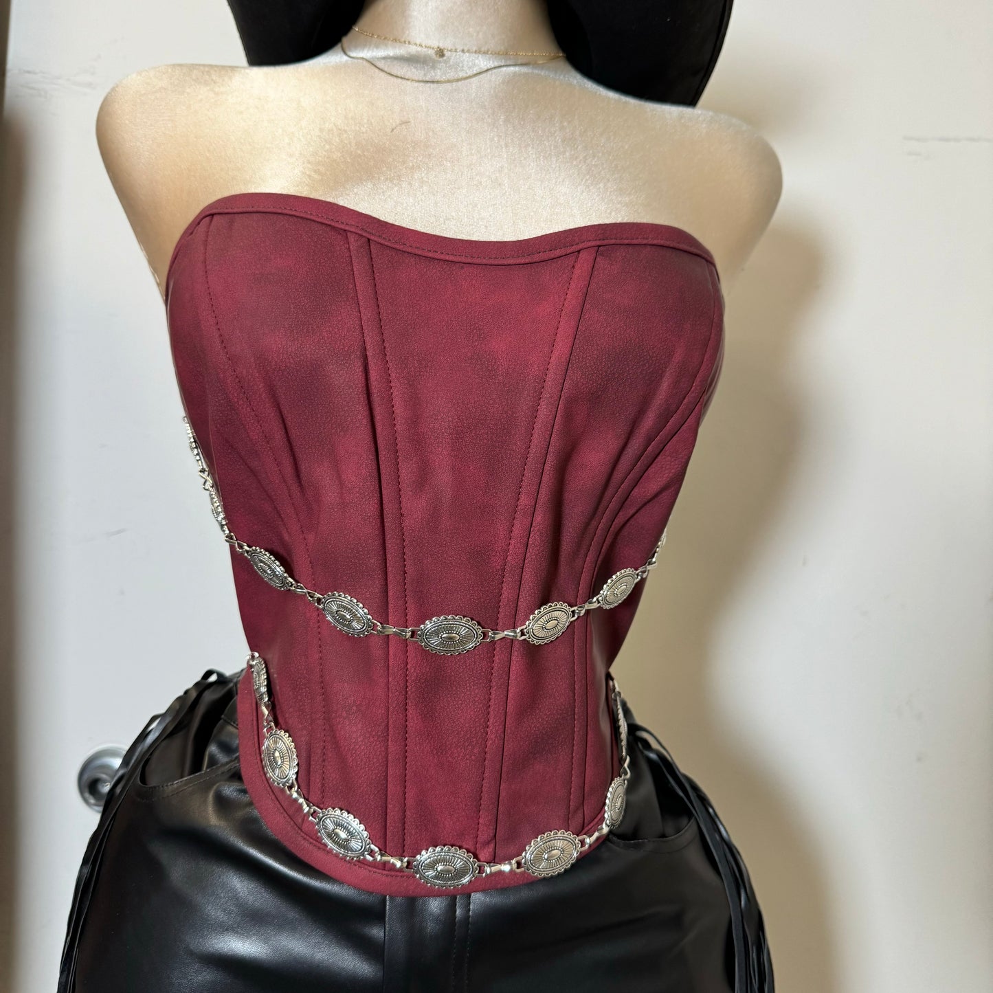 La Bota Corset -Burgundy