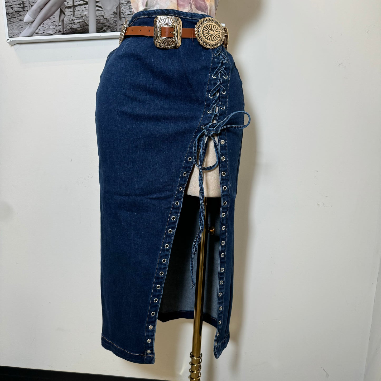 Long Denim High Waisted-Blue