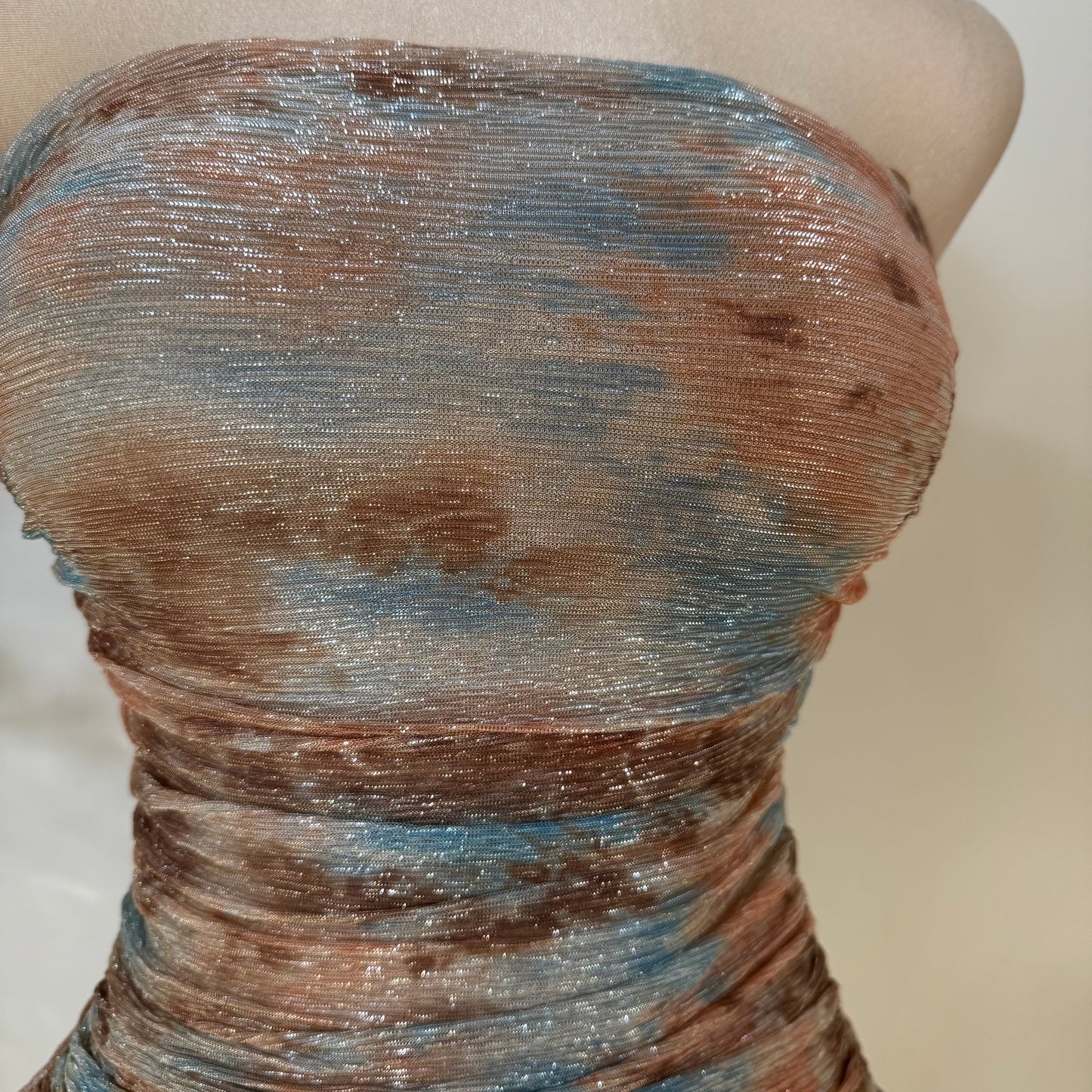 Tube Ruching fit and Flare Mini Dress-Copper