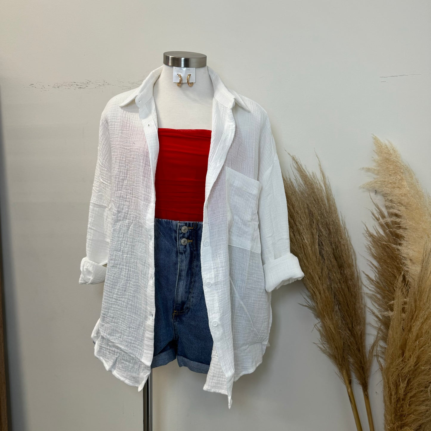 Aleyna Button Down Shirt-White