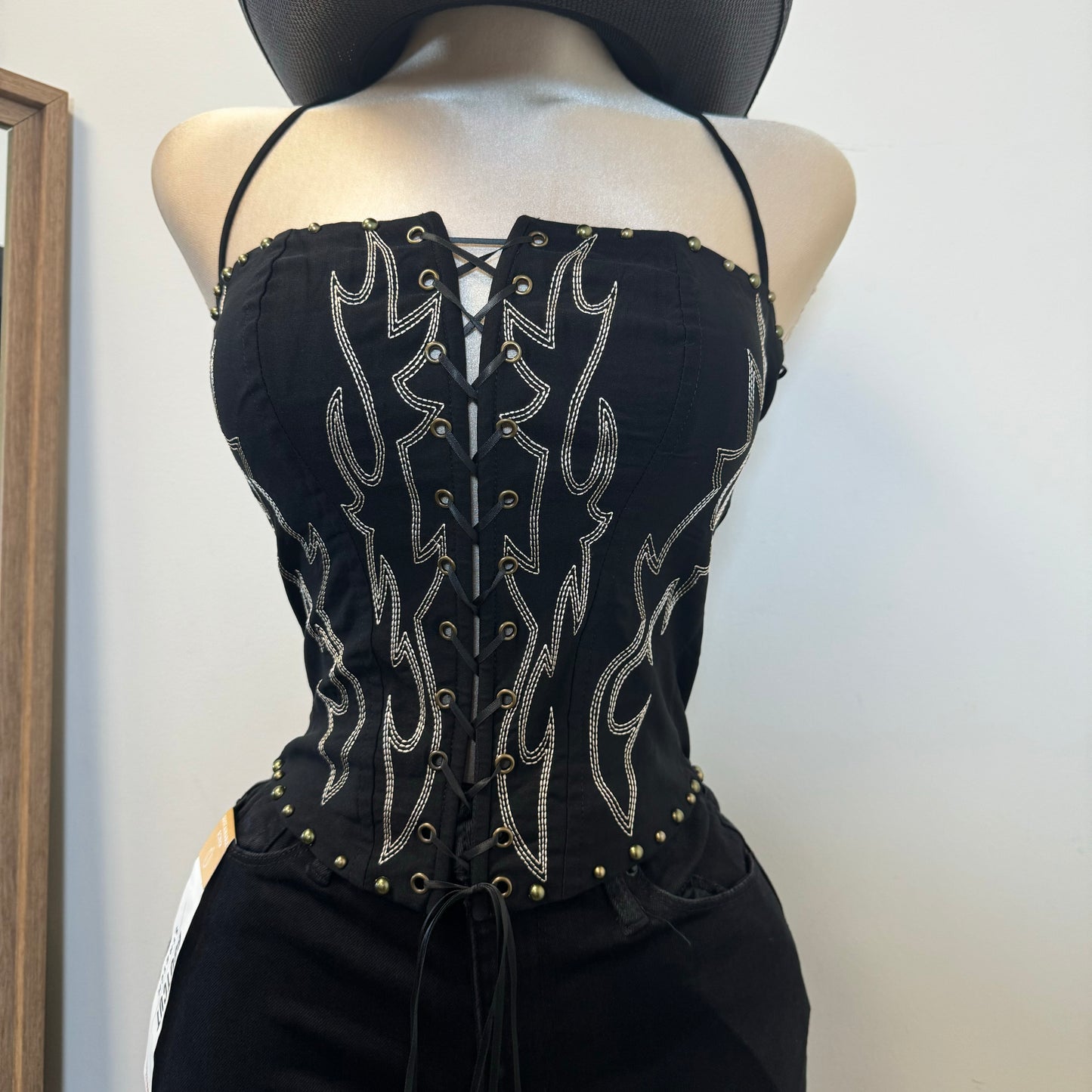 La Yaquesita Corset Top-Black1