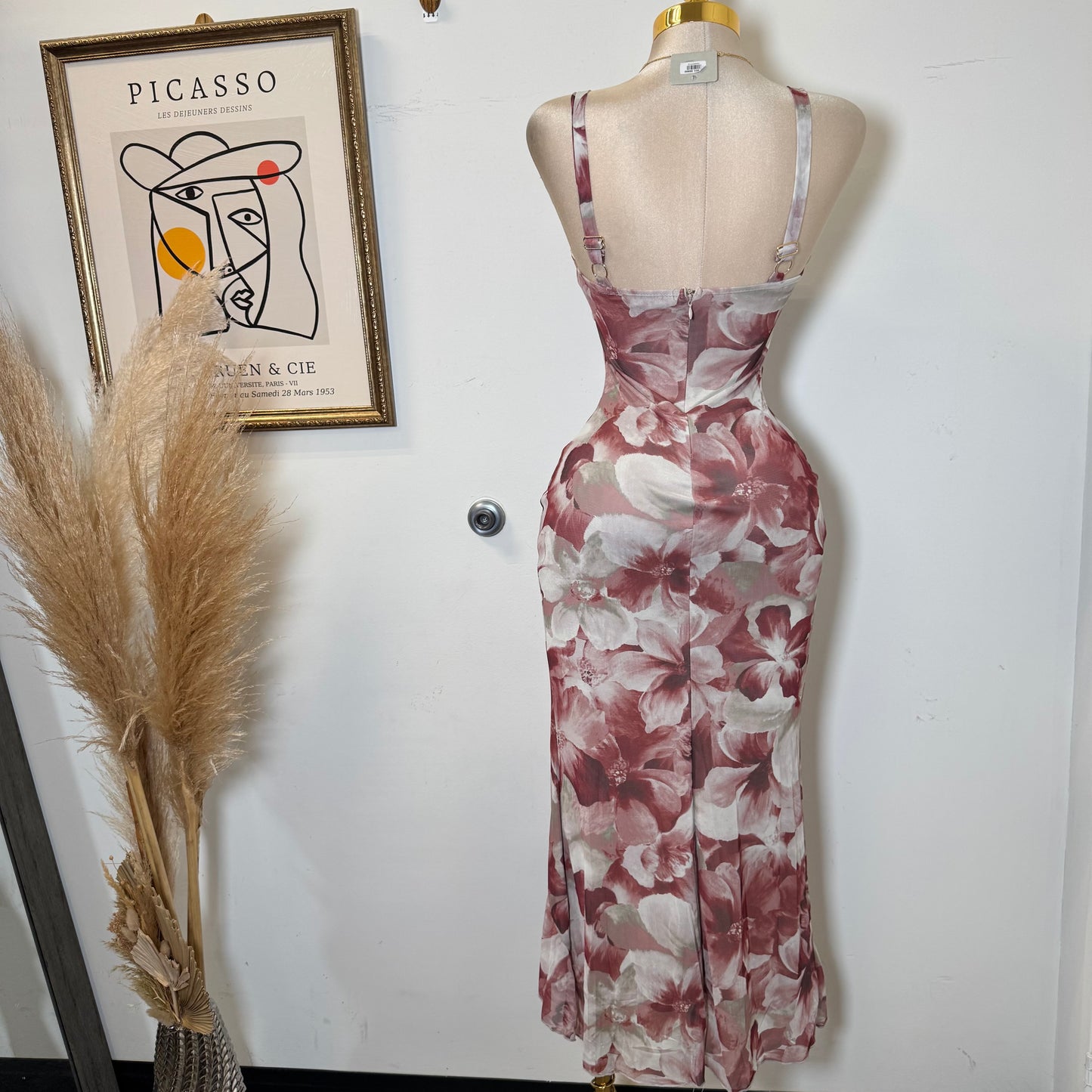 Karol Dress-Red/Beige