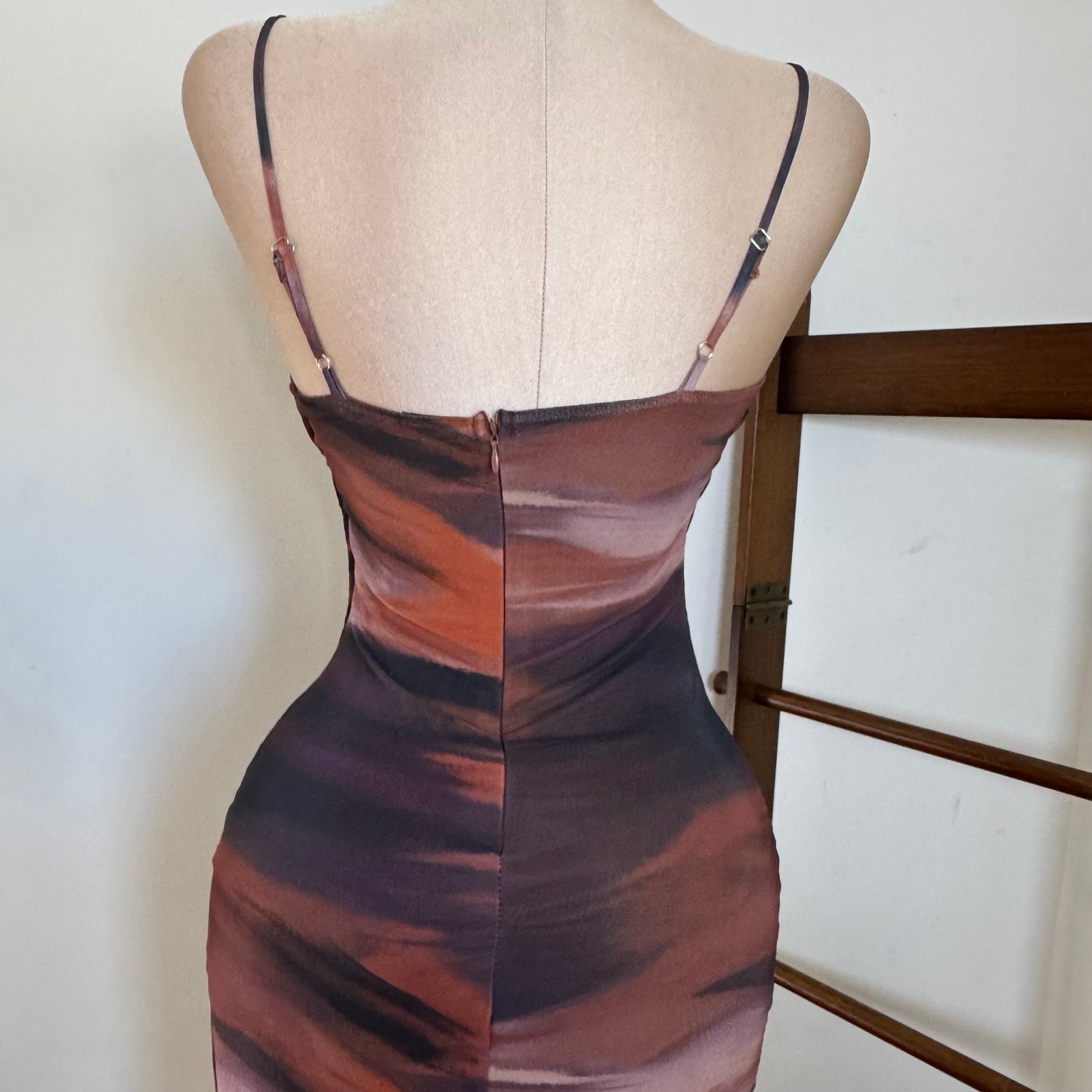 Mismaloya Dress-Multi Brown