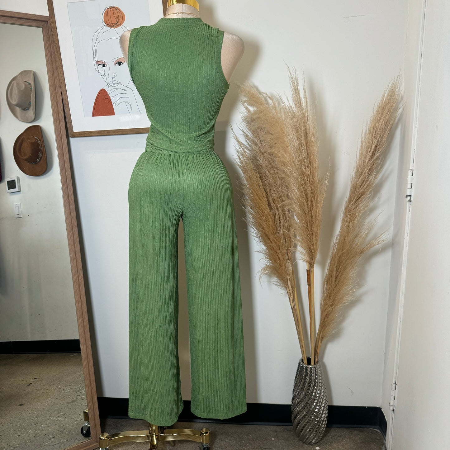 Tamara Two Piece Set-Sage Green