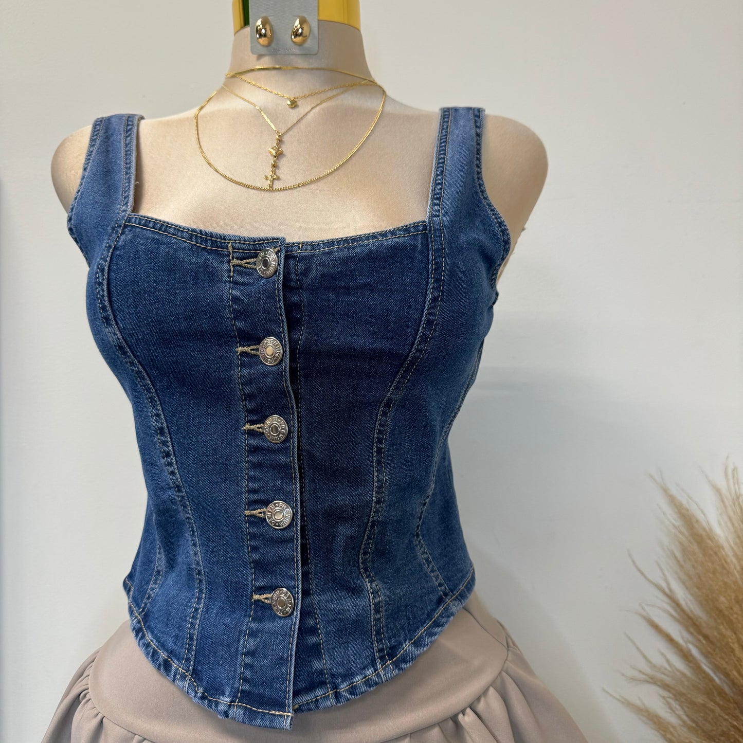 Denim Button up Top-Denim