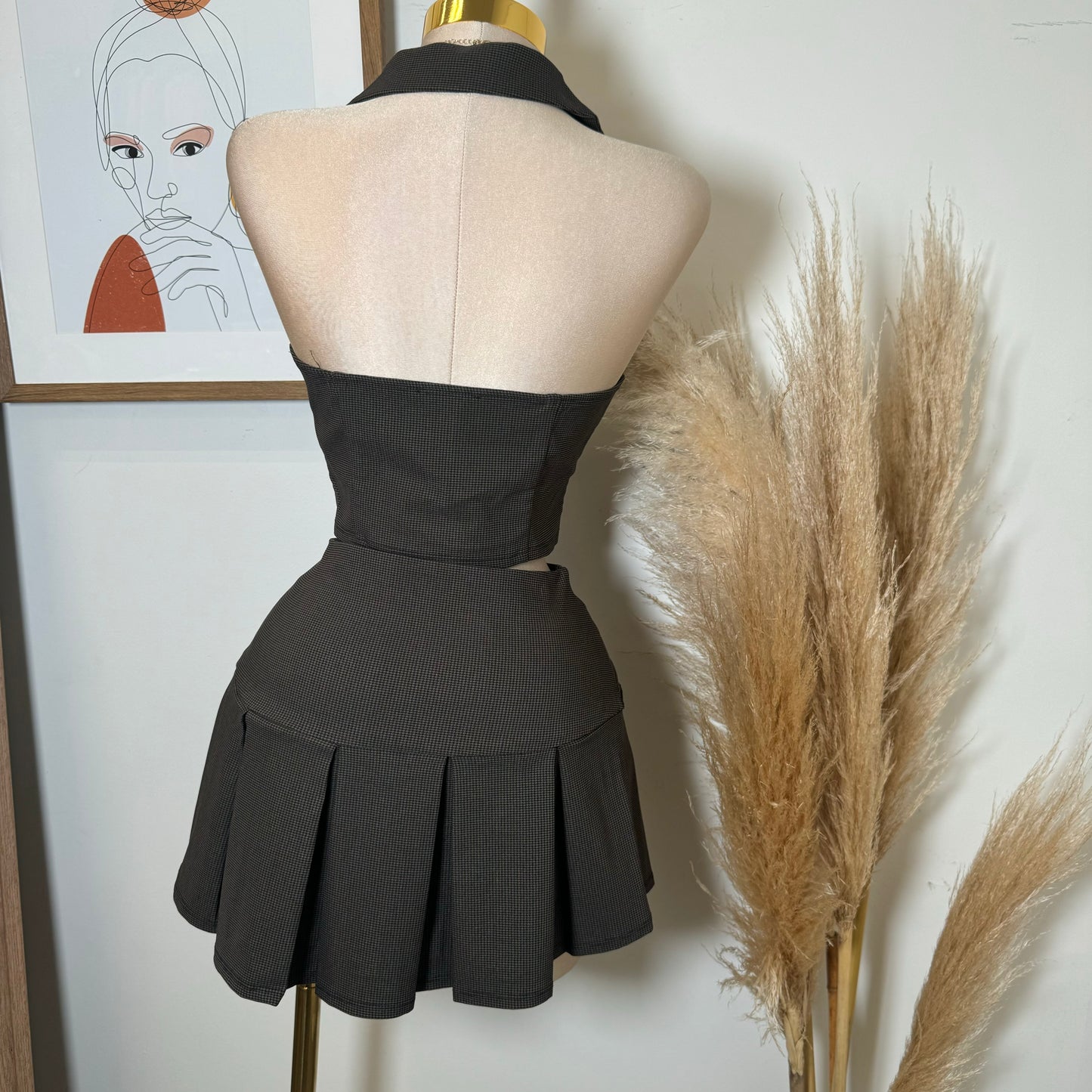 Revolu Skirt Set-Brown