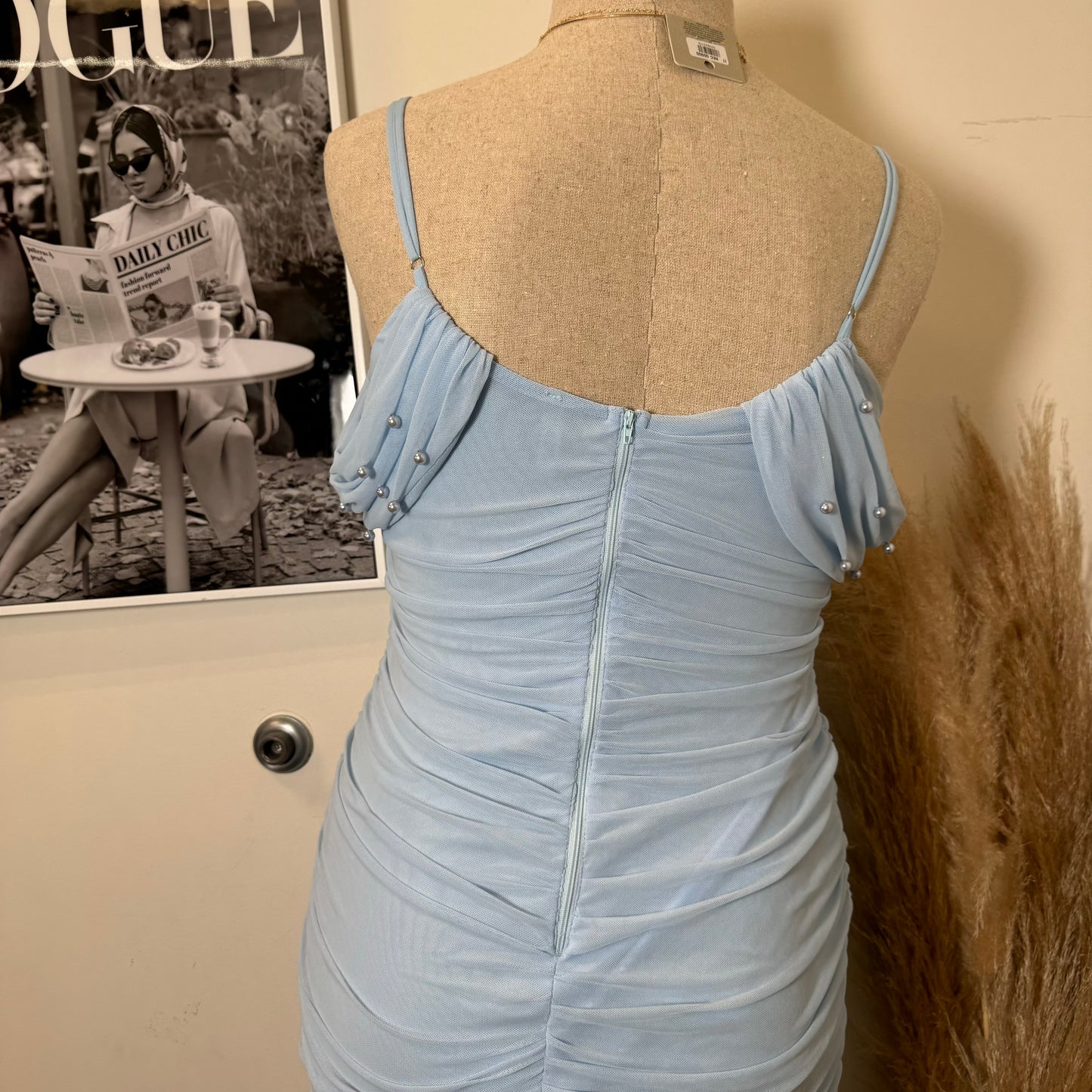 Aria Pearl Dress PL-Blue
